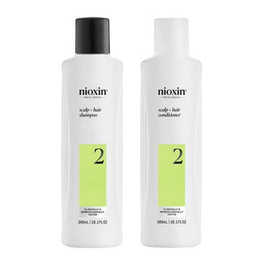 Nioxin System 2 Shampoo & Conditioner Duo – Cleanse and Condition for Progressed Thinning