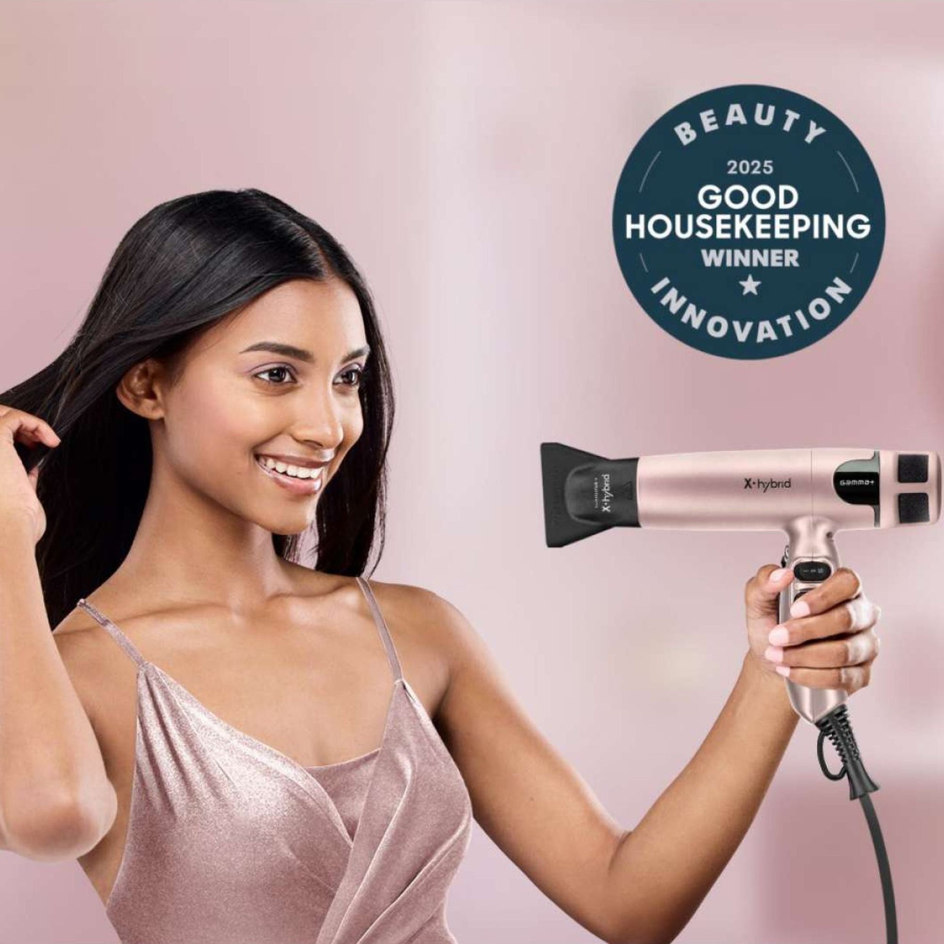 Gamma+ X-Hybrid Professional Hair Dryer – Rose Gold