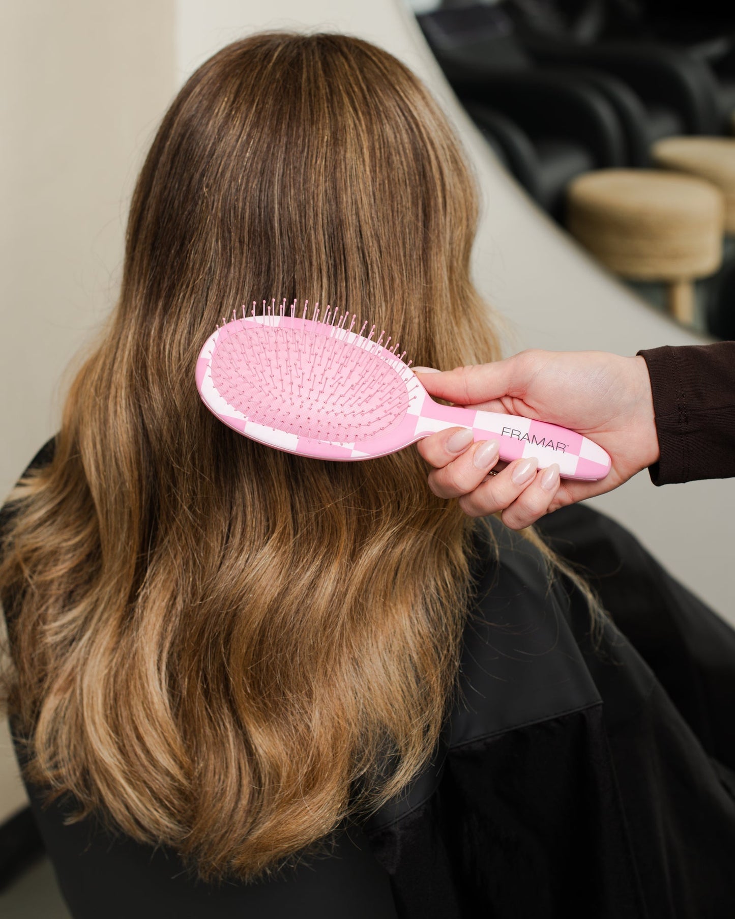Framar Checked Out Pink - Detangle Brush