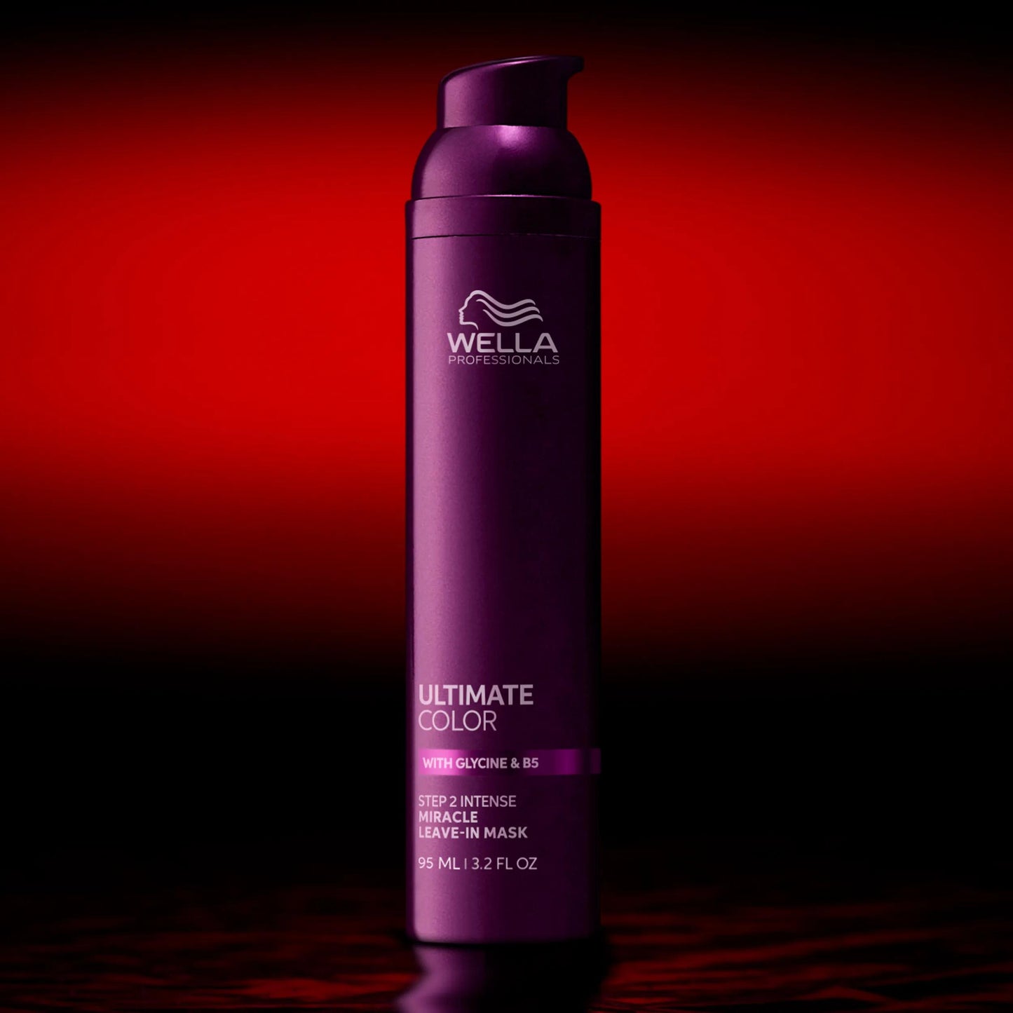 Wella Professionals Ultimate Color — Close-up image of the white leave-in mask. Text overlay reads "Luxurious creamy leave-in mask".