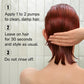 Wella Professionals Ultimate Color — Image of the back of a model's head. Model's hair is damp, short and red. Text overlay reads "1. Apply 1 to 2 damps to clean, damp hair. 2. Leave on hair for 30 seconds and style as usual. 3. Do not rinse off".