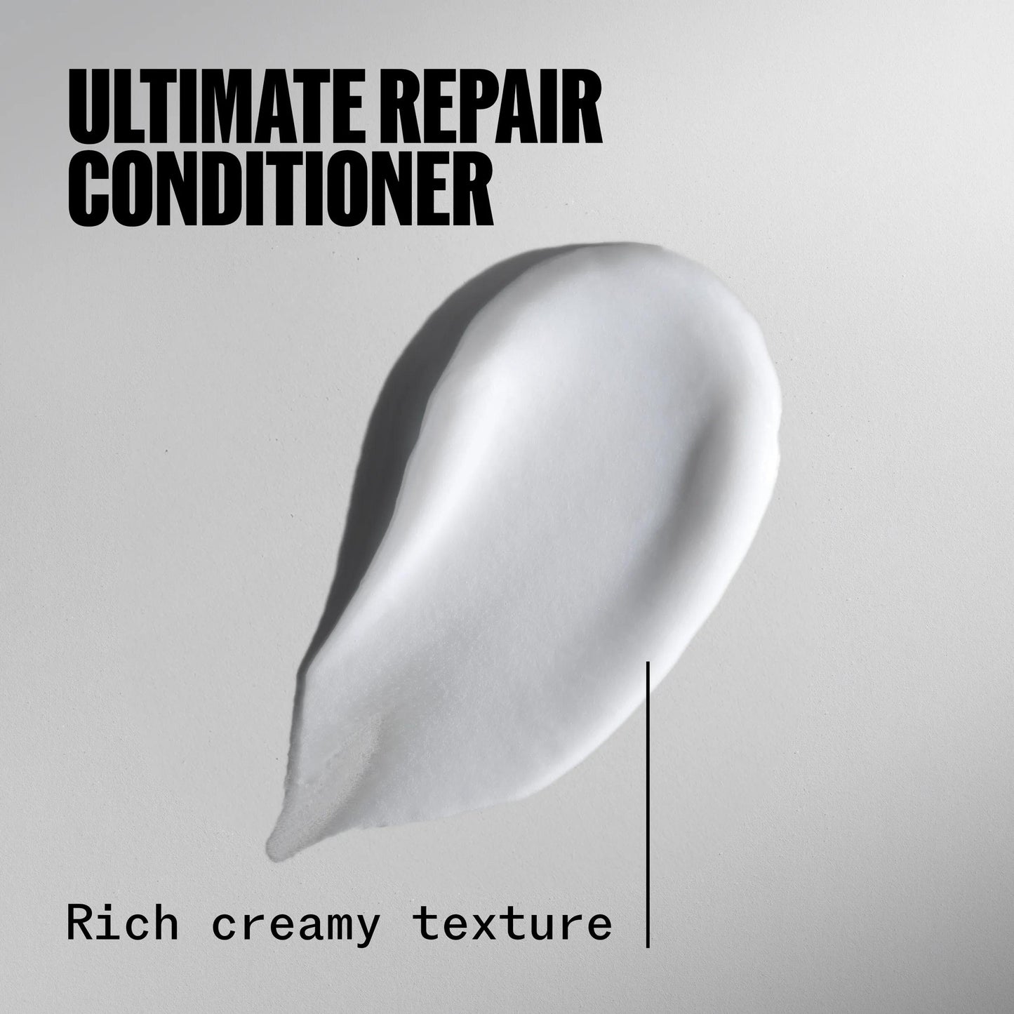 Wella Professionals Ultimate Repair — Drop of Ultimate Repair Conditioner. Text reads rich, creamy texture.