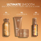 Wella Professionals Ultimate Smooth — Step by step guide to frizzy, dry and dull hair using Wella Ultimate Smooth products. Steps read clean, condition and treat.