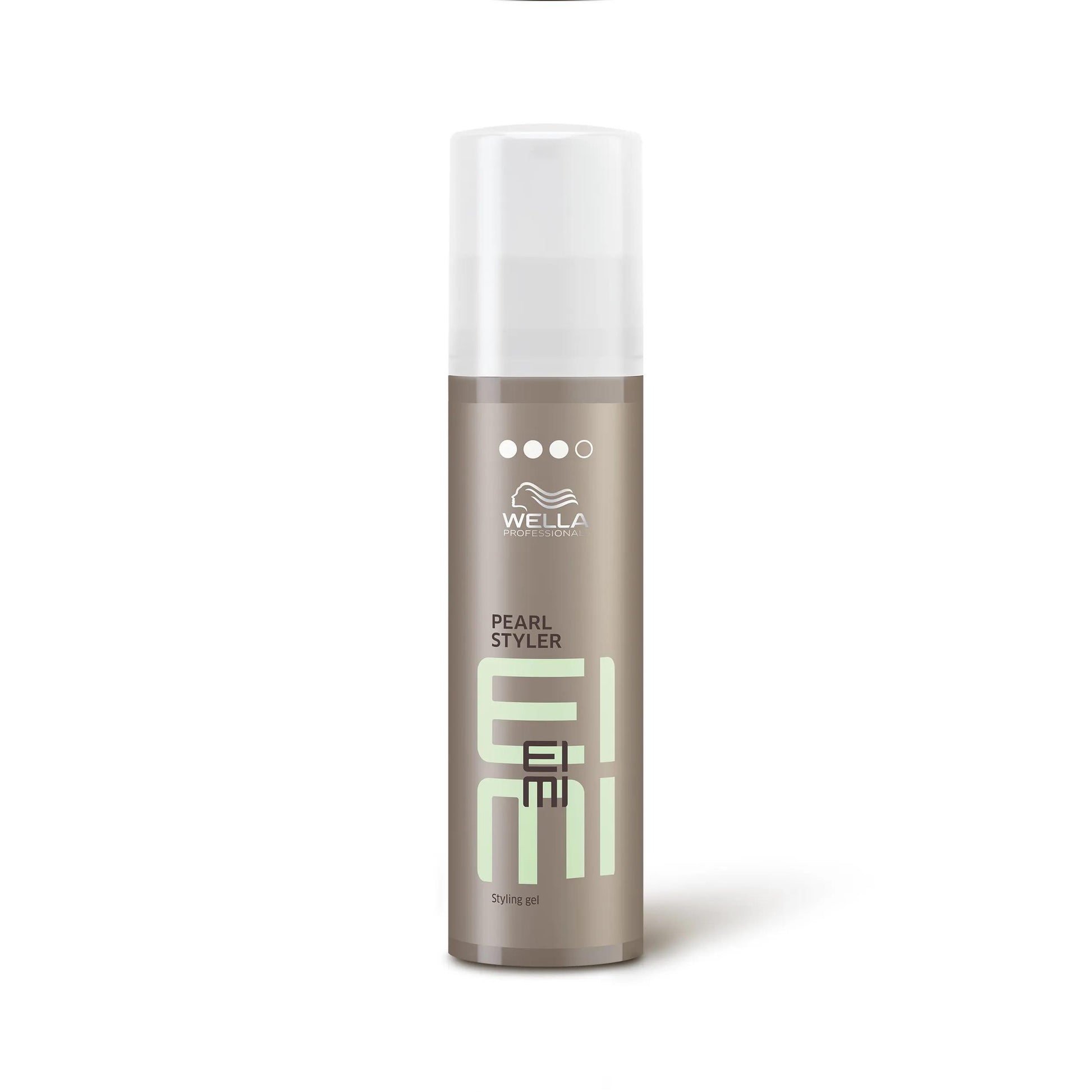 Wella Professionals Eimi — Wella EIMI Pearl Styler packshot - a pewter bottle with a white lid and mint green EIMI logo.