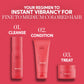 Wella Professionals Invigo Brilliance — Text saying 'your regimen to instant vibrancy for fine to medium colored hair'. Packshots of the 3 Invigo Brilliance products are included in 3 steps: step 1 - cleanse with Invigo Brilliance shampoo. Step 2 - condition with the conditioner. Step 3 - treat with the hair mask.