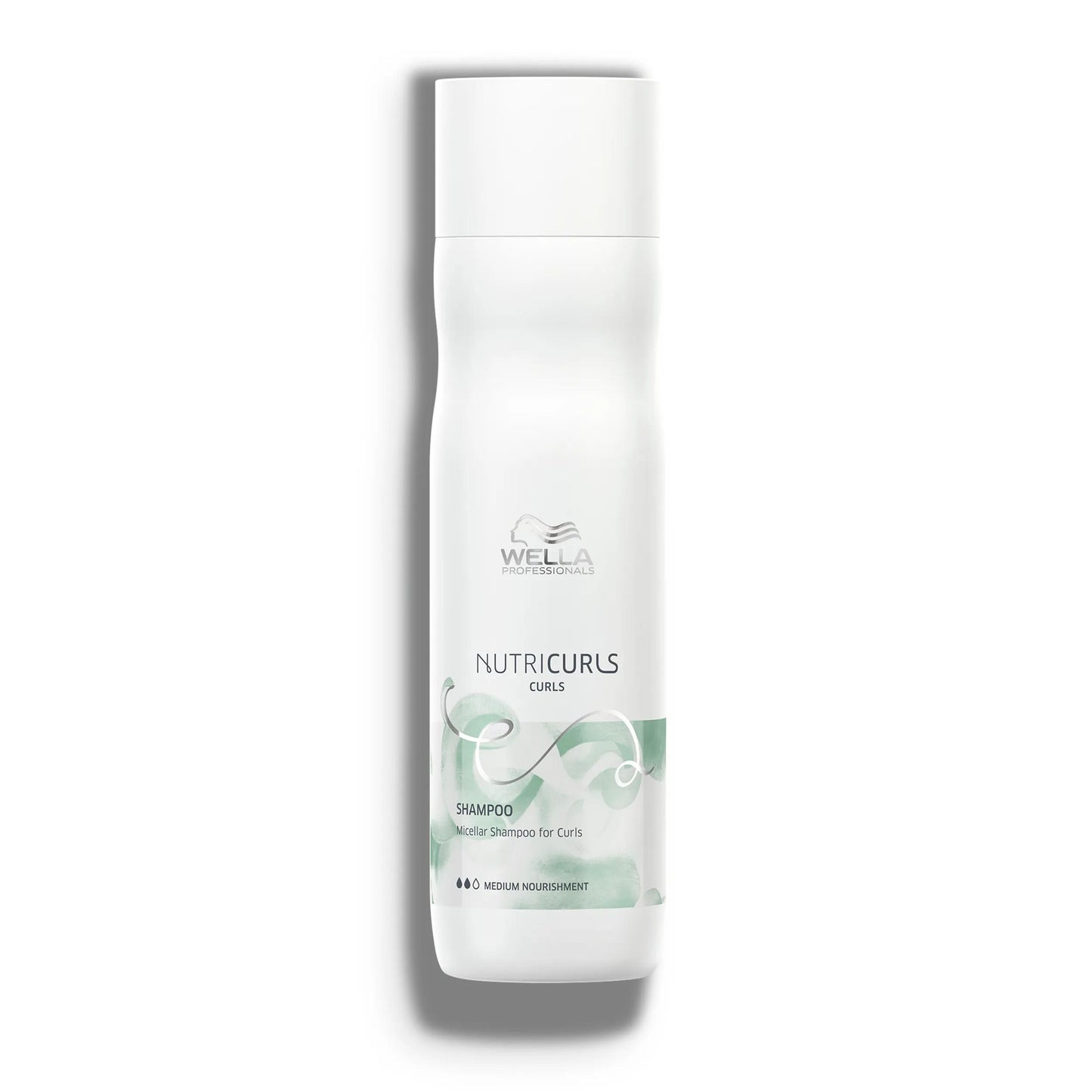 Wella Professionals NutriCurls — A white bottle of Wella Professionals NutriCurls shampoo.