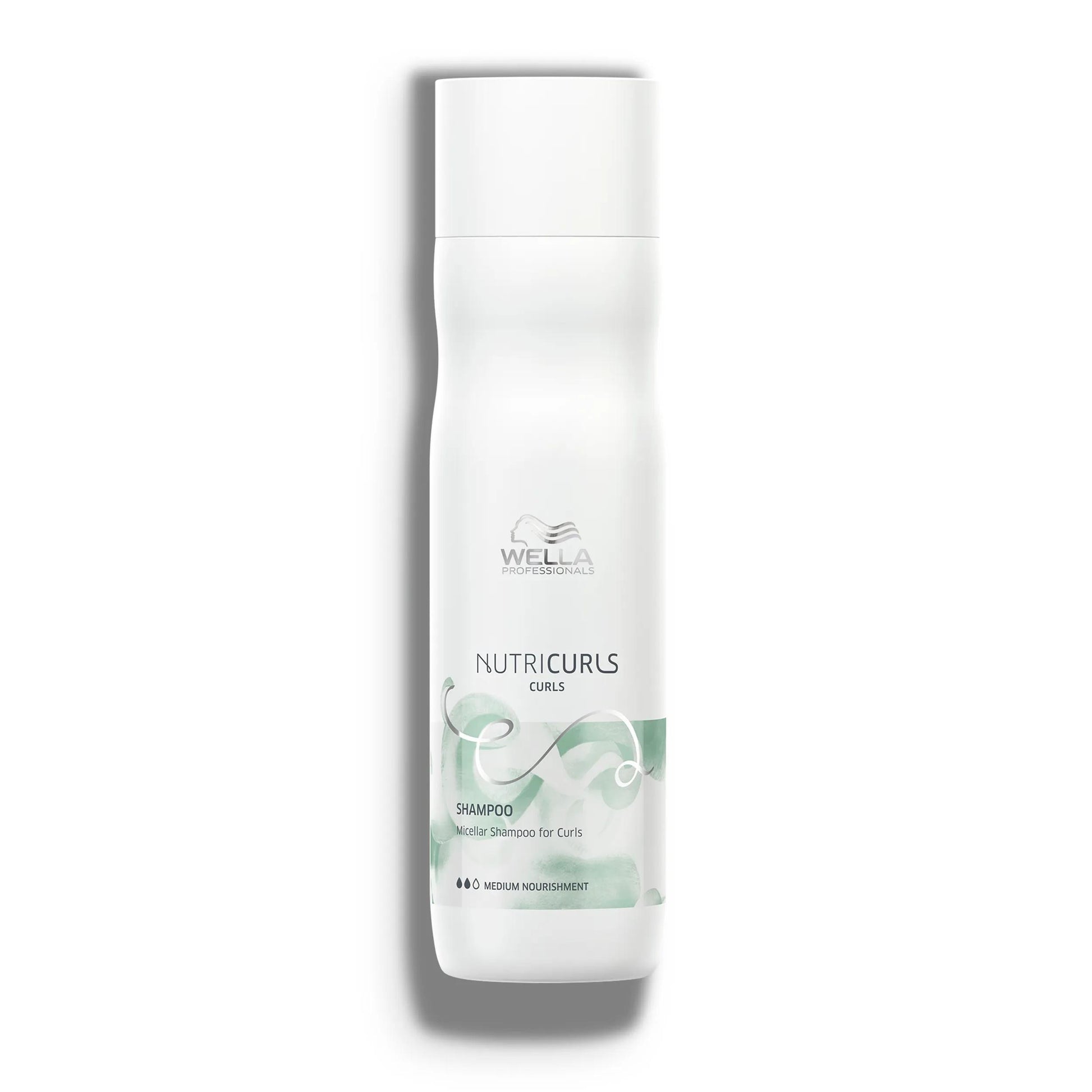 Wella Professionals NutriCurls — A white bottle of Wella Professionals NutriCurls shampoo.