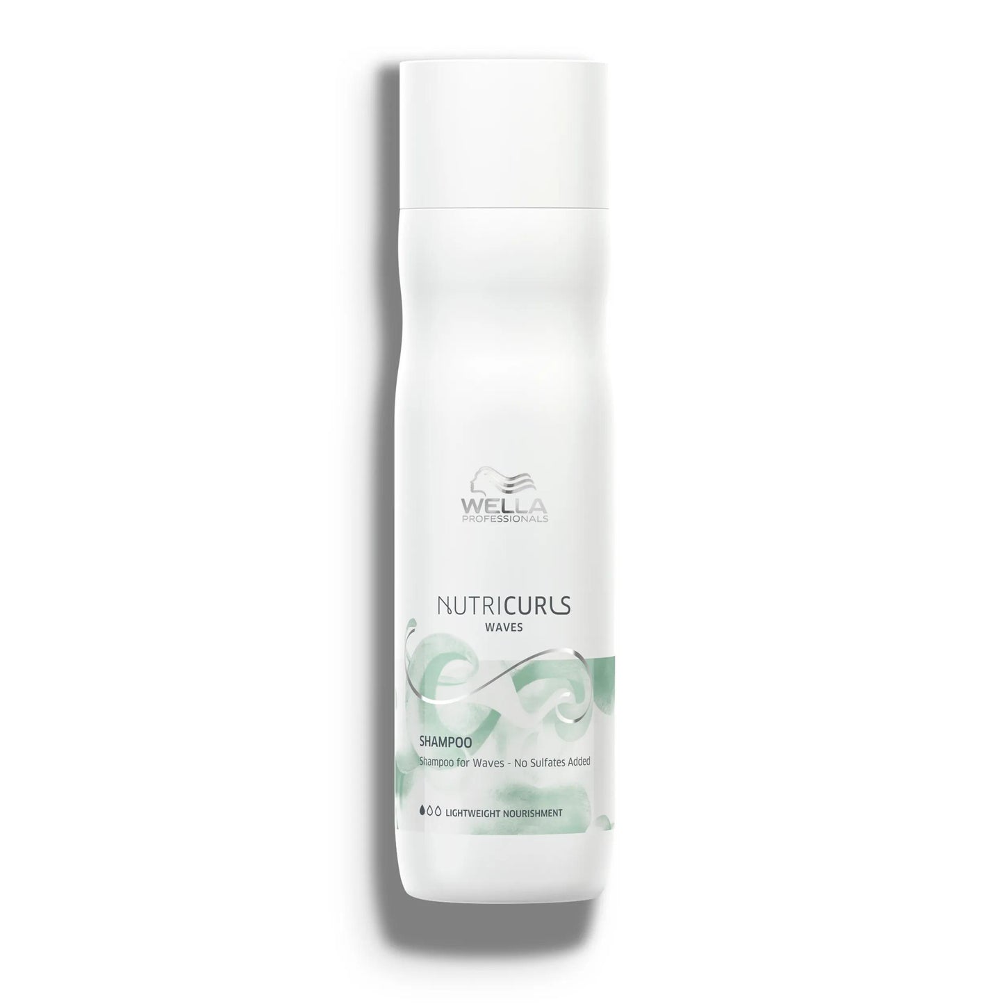 Wella Professionals NutriCurls — A bottle of Wella Professionals NutriCurls Waves Shampoo.