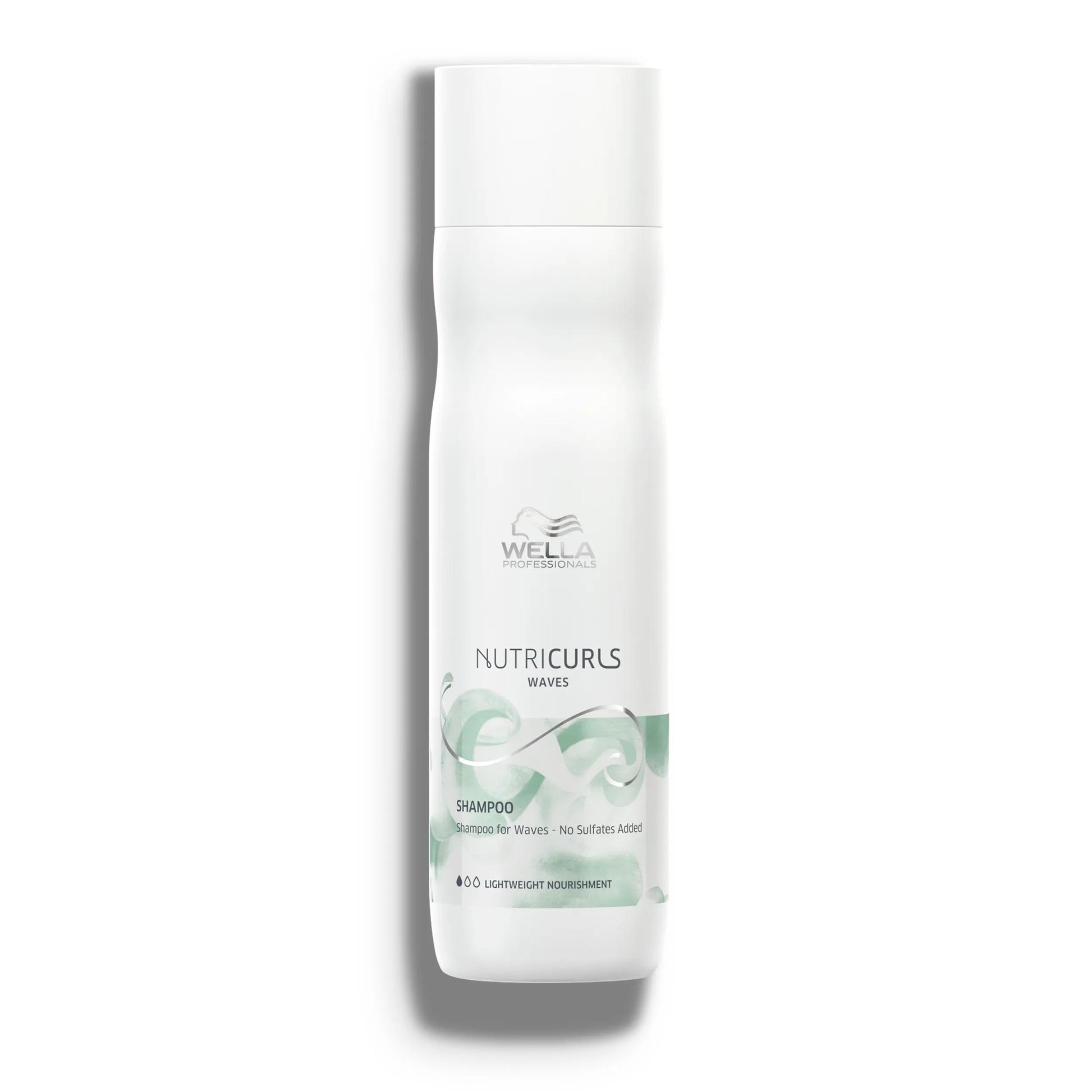 Wella Professionals NutriCurls — A bottle of Wella Professionals NutriCurls Waves Shampoo.