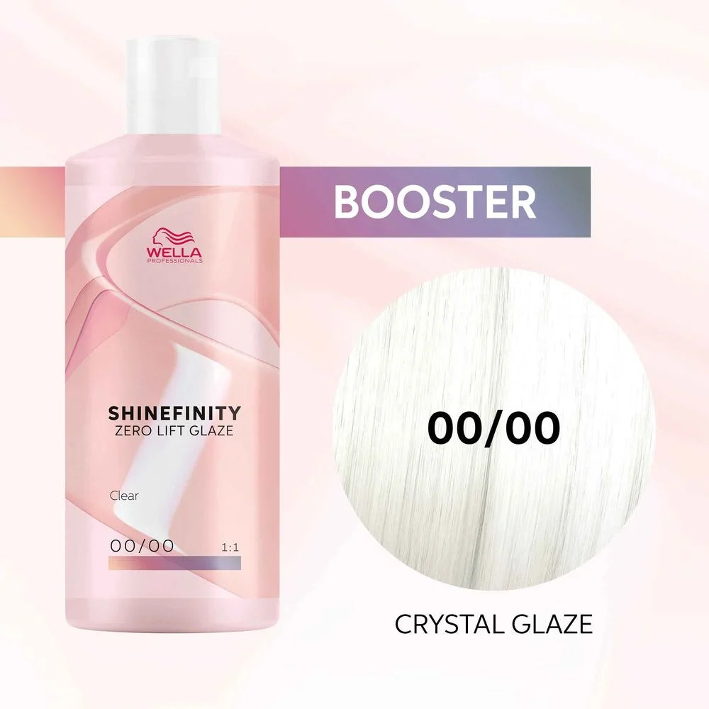 Wella Shinefinity 00/00 Crystal Glaze — clear booster shade swatch
