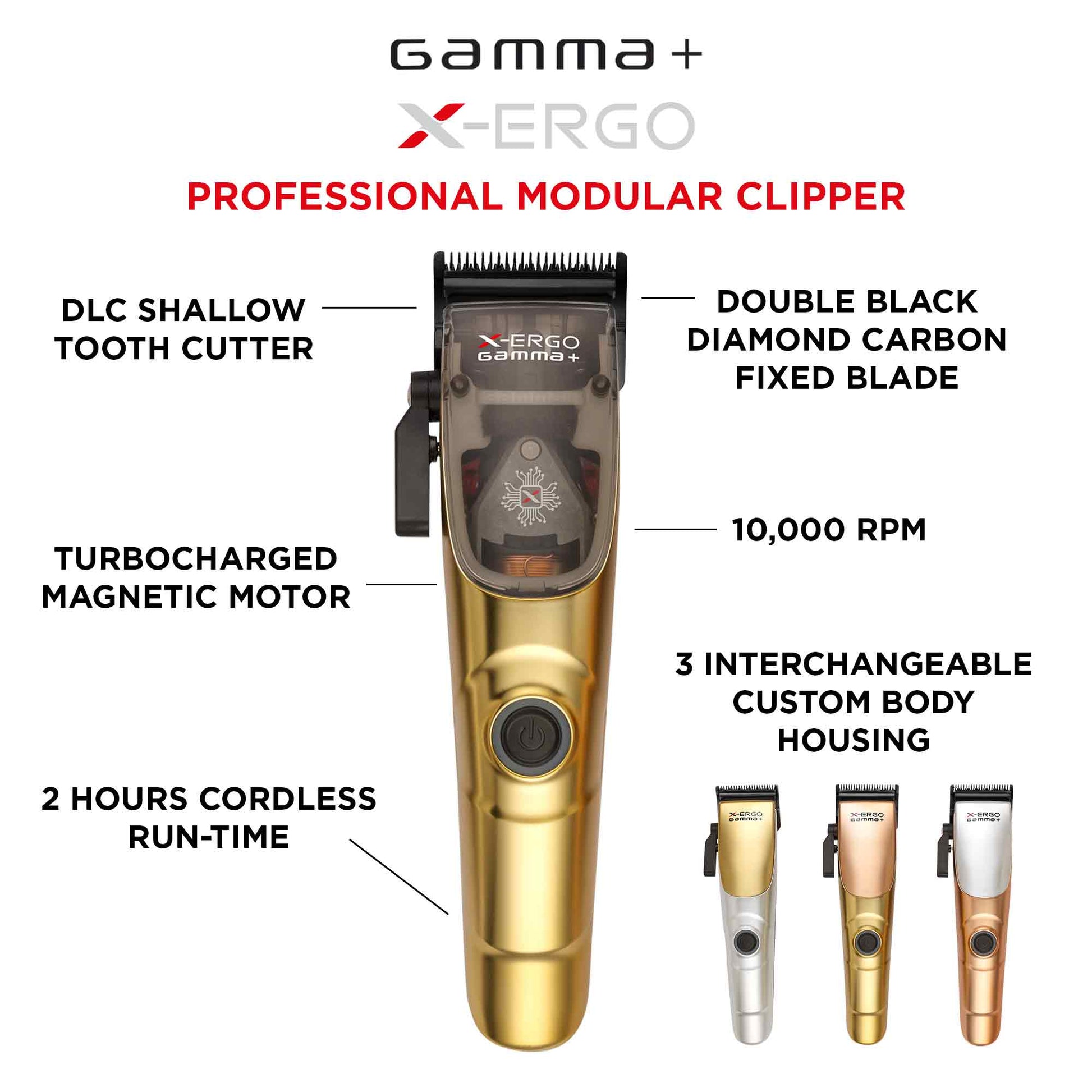 Gamma+ X-Ergo Professional Hair Clipper – X Ergo Infog