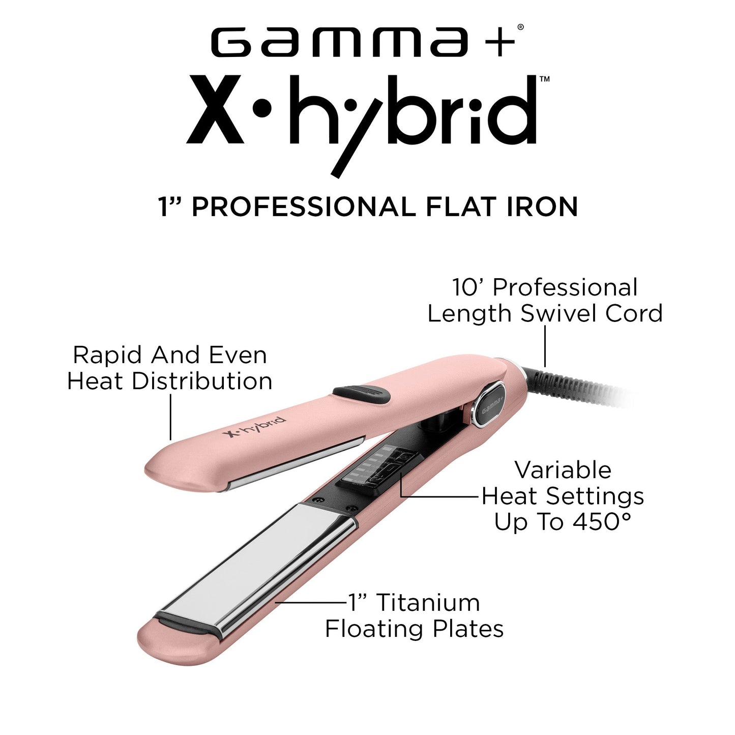 Gamma+ X-Hybrid Professional Flat Iron 1" – Professional