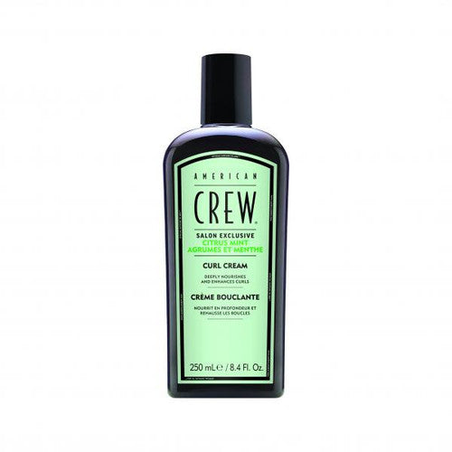 American Crew Citrus Mint Curl Cream 250 ml — black bottle with mint-green label reading 250 mL / 8.4 Fl. Oz.