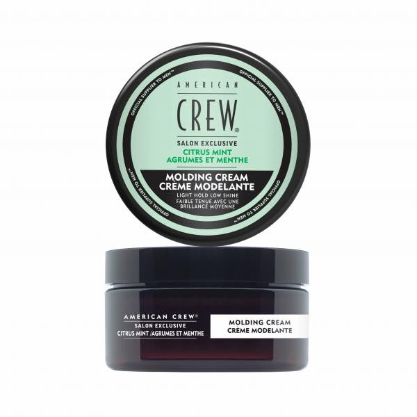 American Crew Citrus Mint Molding Cream 85 g — black and mint-green tub, lid and jar shown together