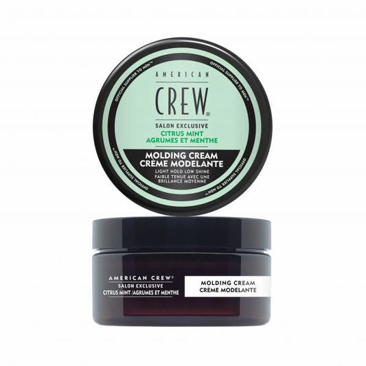 American Crew Citrus Mint Molding Cream 85 g — black and mint-green tub, lid and jar shown together