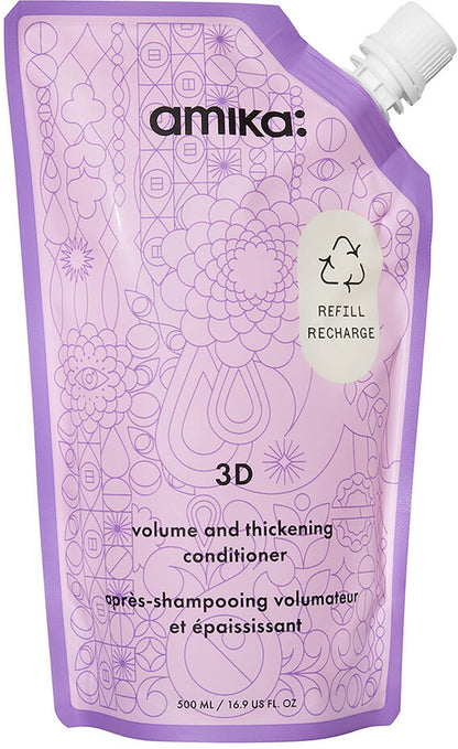 Amika 3D Volume & Thickening Conditioner refill pouch, 500 ml