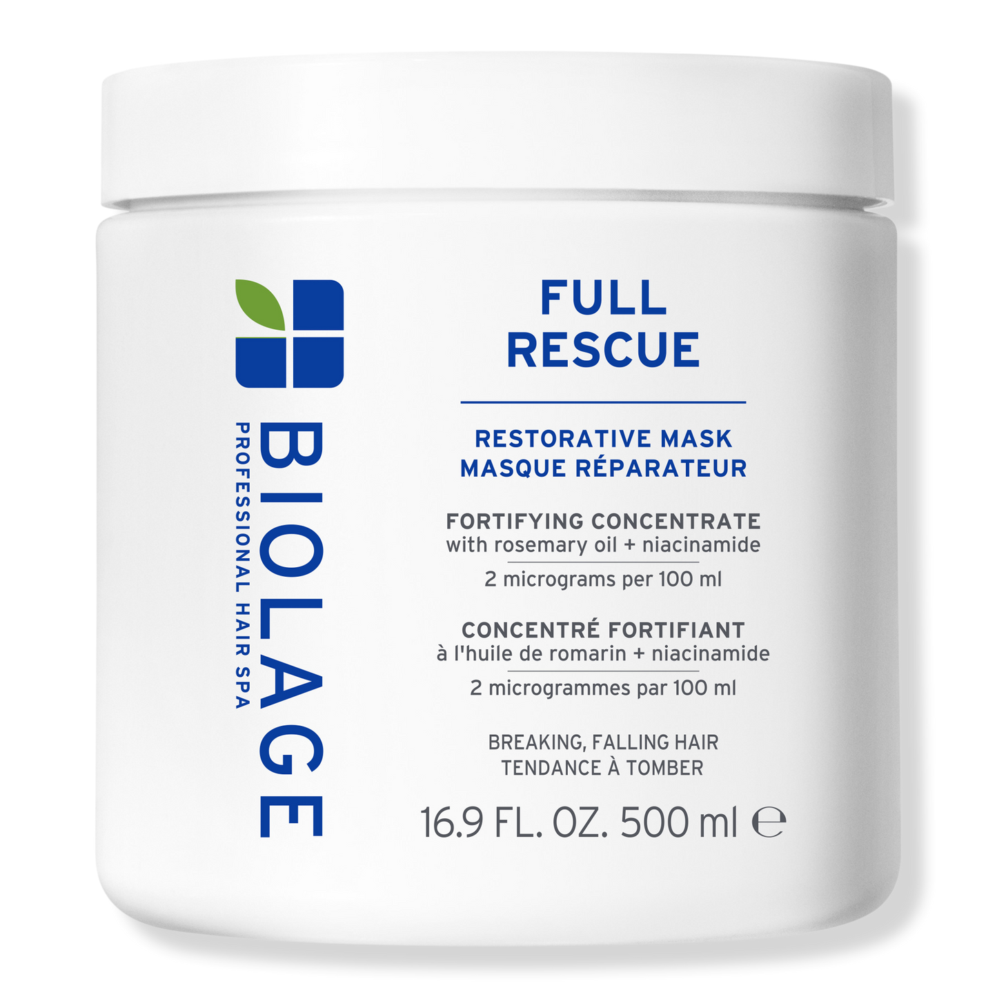 Biolage Full Rescue Restorative Mask 500 ml — white jar, front label, plain background
