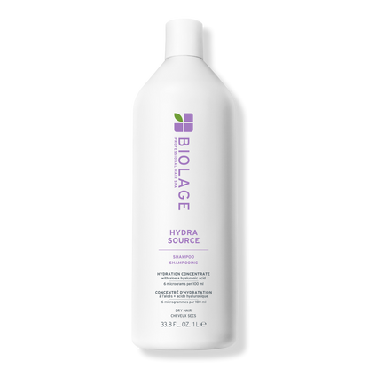Biolage HydraSource Shampoo 1 L — white litre bottle, front label, plain background