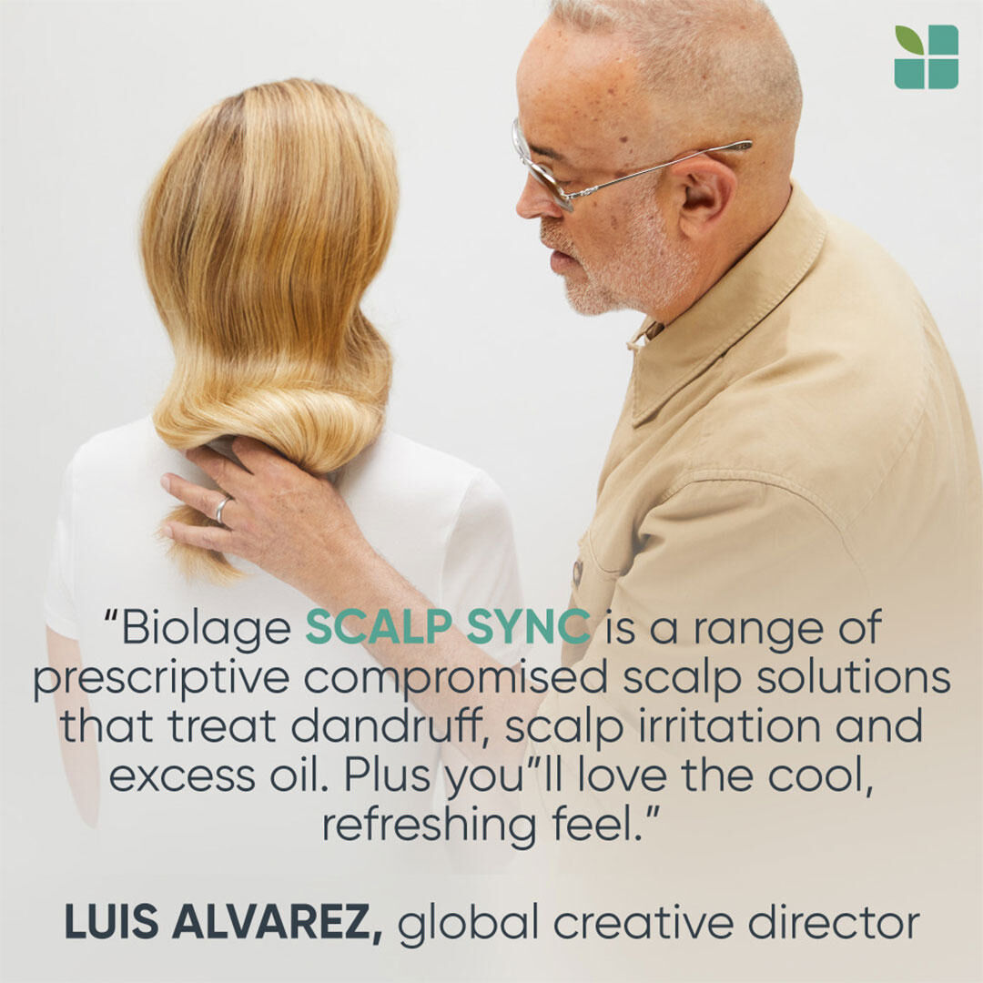 Biolage ScalpSync Cool Mint Shampoo — ScalpSync range quote from Biolage's global creative director