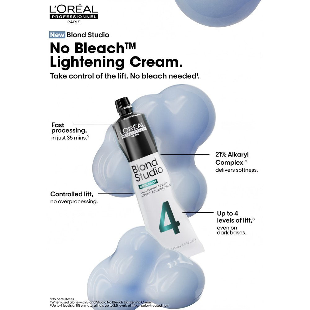 L'Oréal Professionnel Blond Studio No Bleach Lightening Cream 60ml — brand claim panel (2)