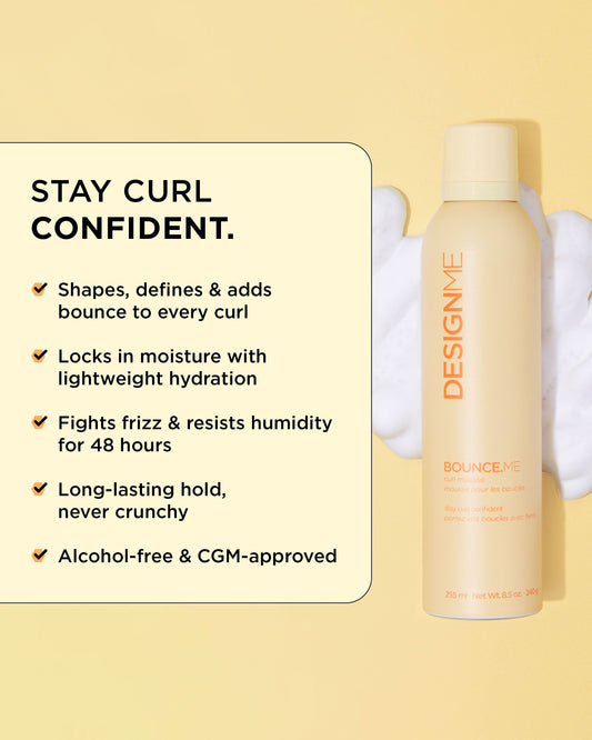 Design.Me Bounce.Me Curl Mousse – Alcohol-Free 48-Hour Definition & Frizz Control