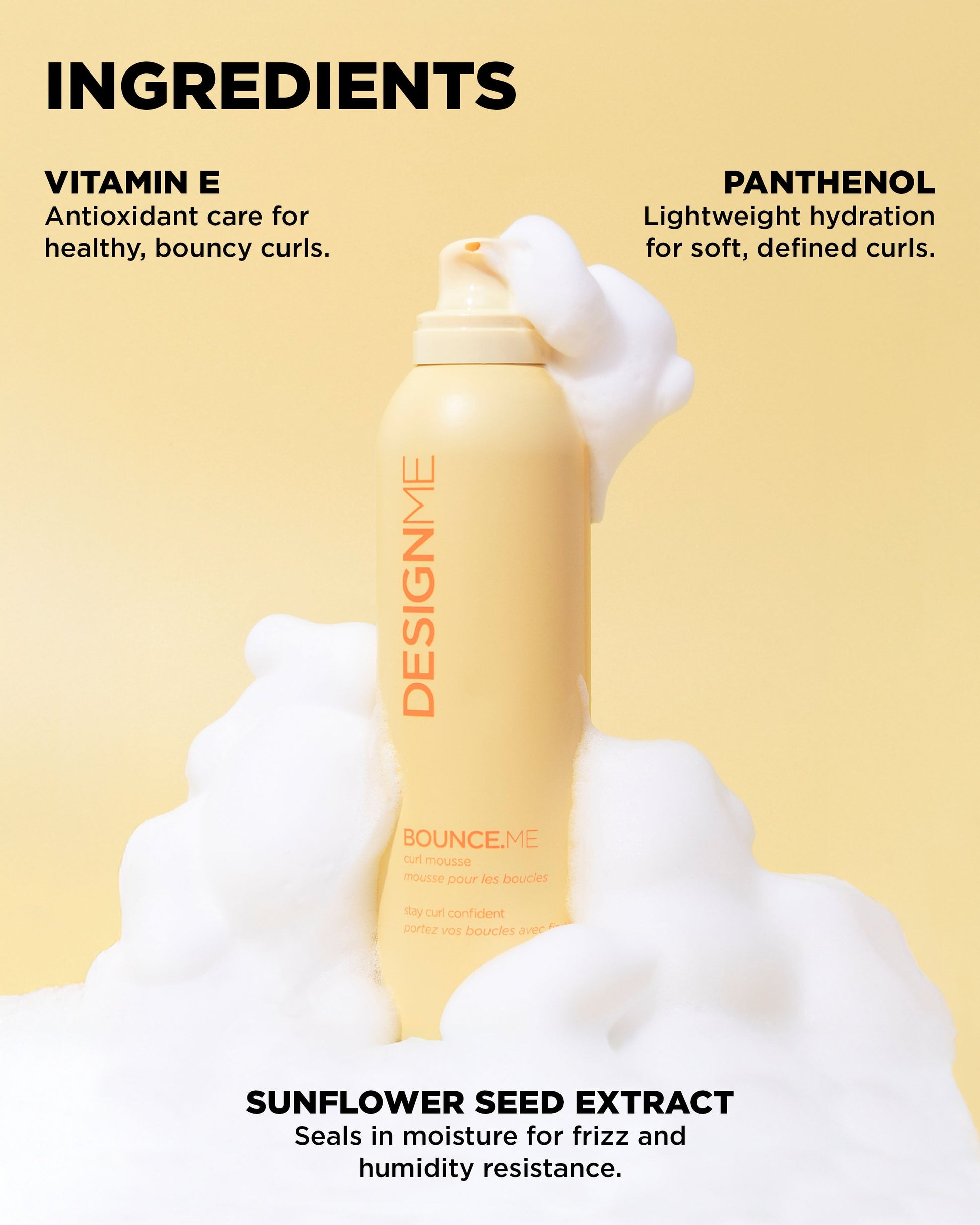 Design.Me Bounce.Me Curl Mousse – Alcohol-Free 48-Hour Definition & Frizz Control