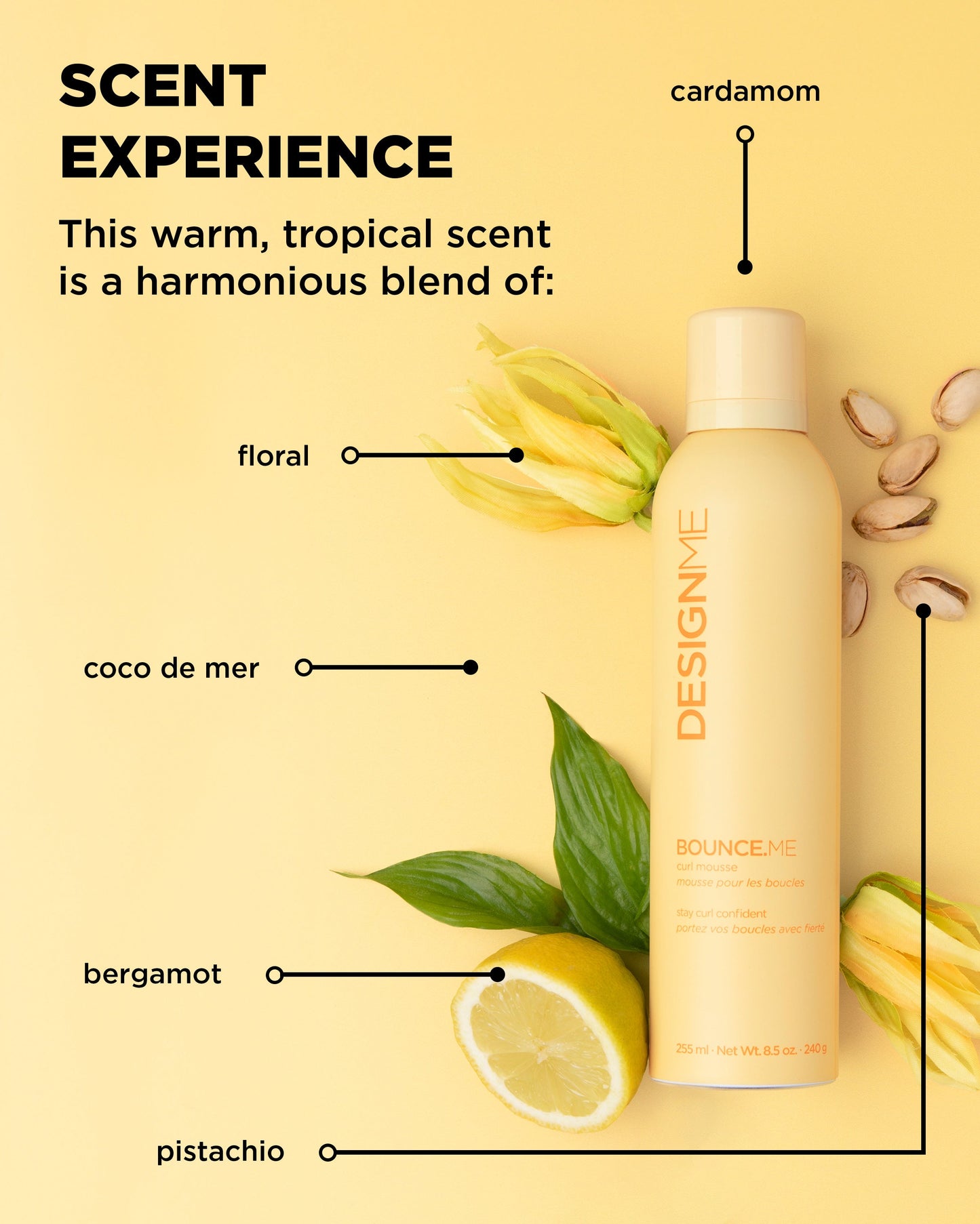 Design.Me Bounce.Me Curl Mousse – Alcohol-Free 48-Hour Definition & Frizz Control