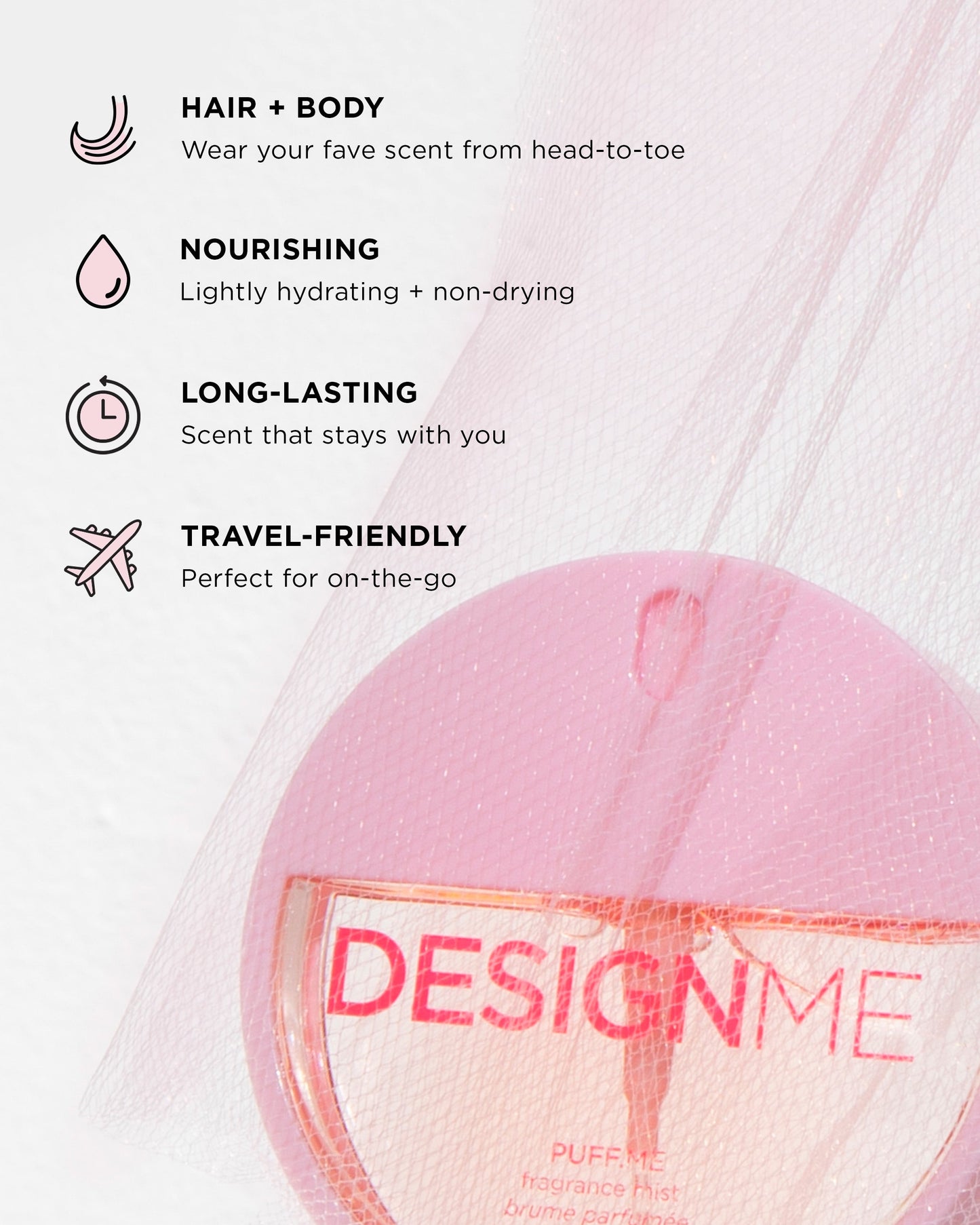 Design.Me Puff.Me Hair & Body Fragrance Mist – Black Cherry, Almond & Vanilla 25ml