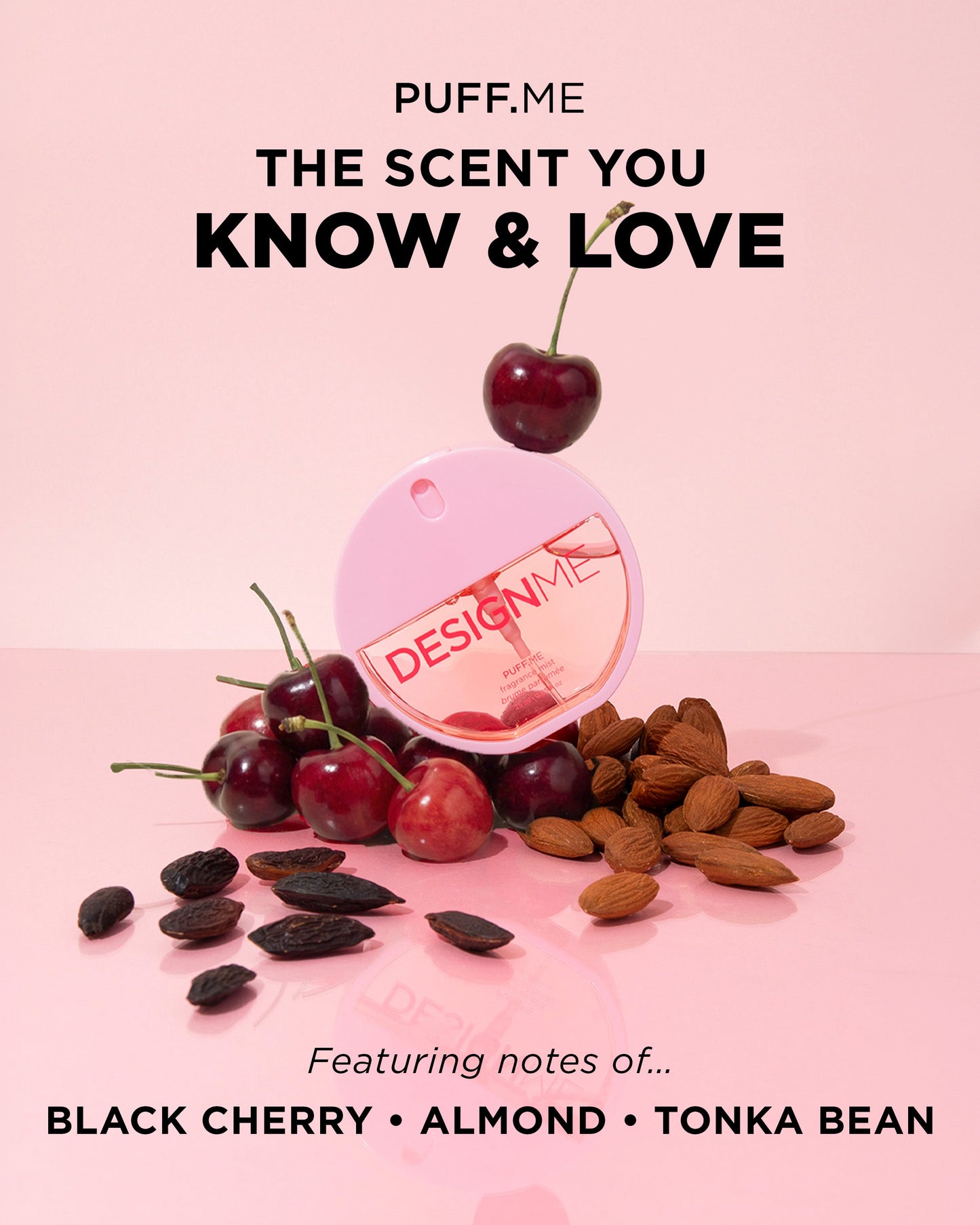 Design.Me Puff.Me Hair & Body Fragrance Mist – Black Cherry, Almond & Vanilla 25ml