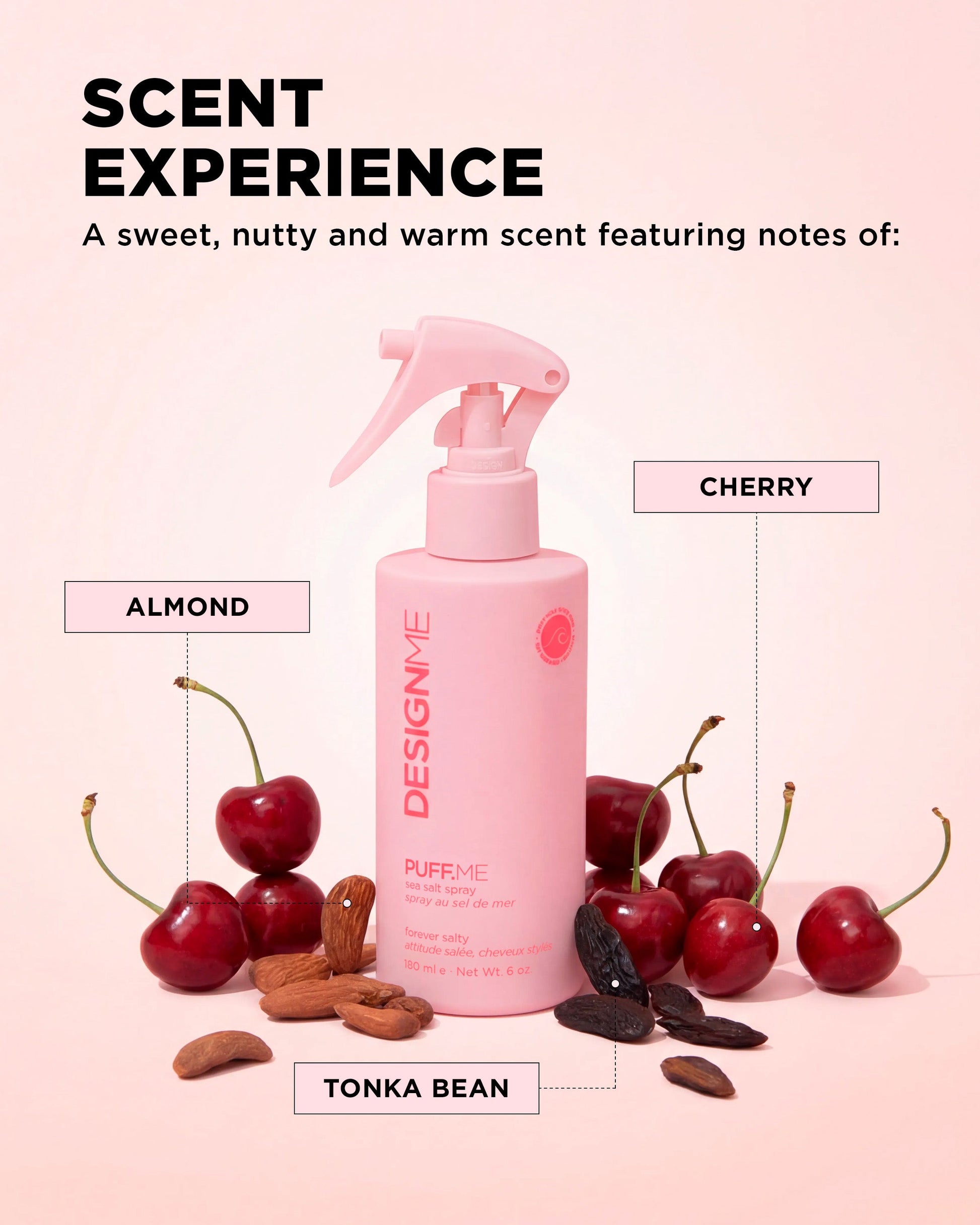 Design.Me Puff.Me Sea Salt Spray – Pink Himalayan Salt Beach Waves, Never Drying