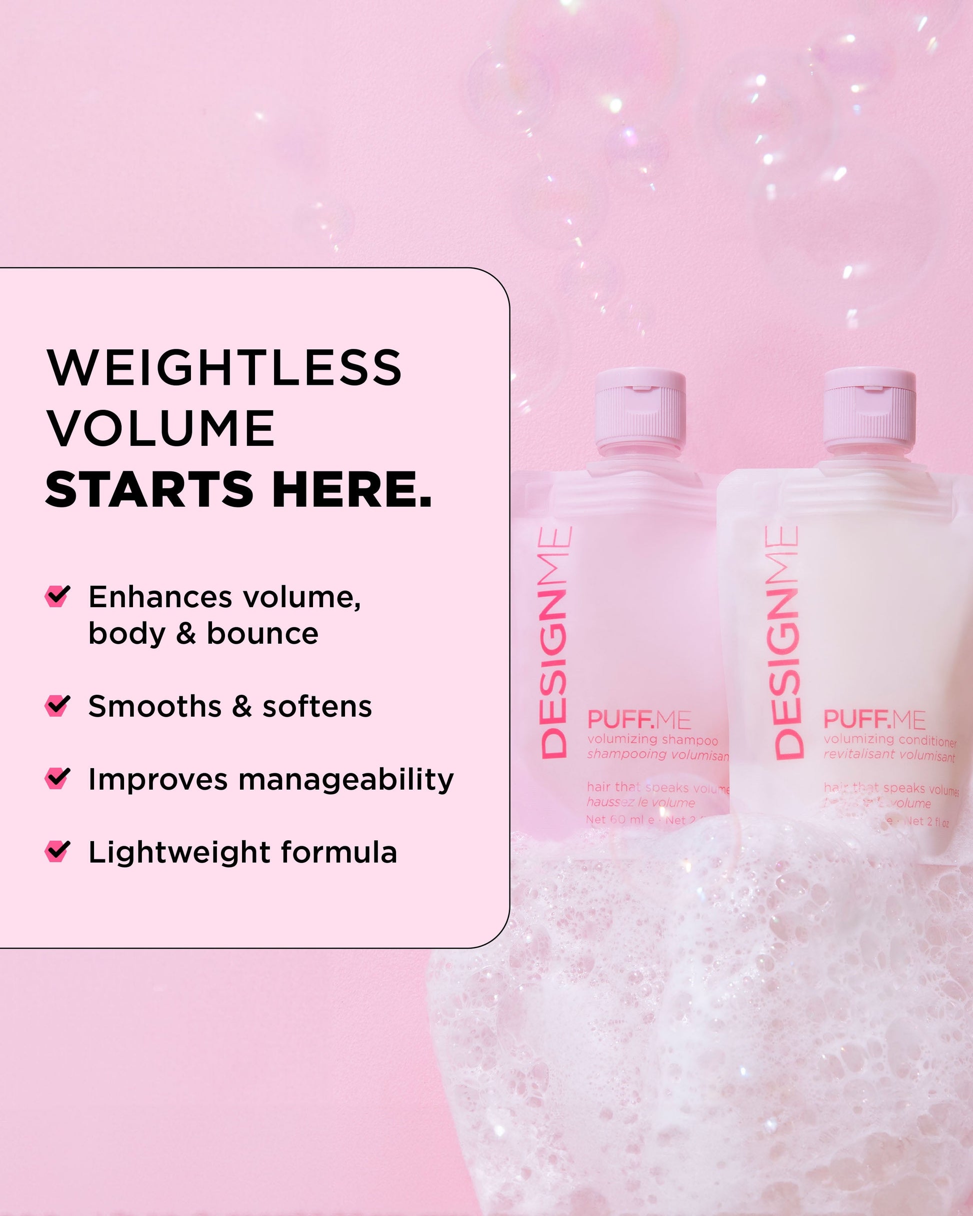 Design.Me Puff.Me Shampoo & Conditioner Duo | 2 × 60ml