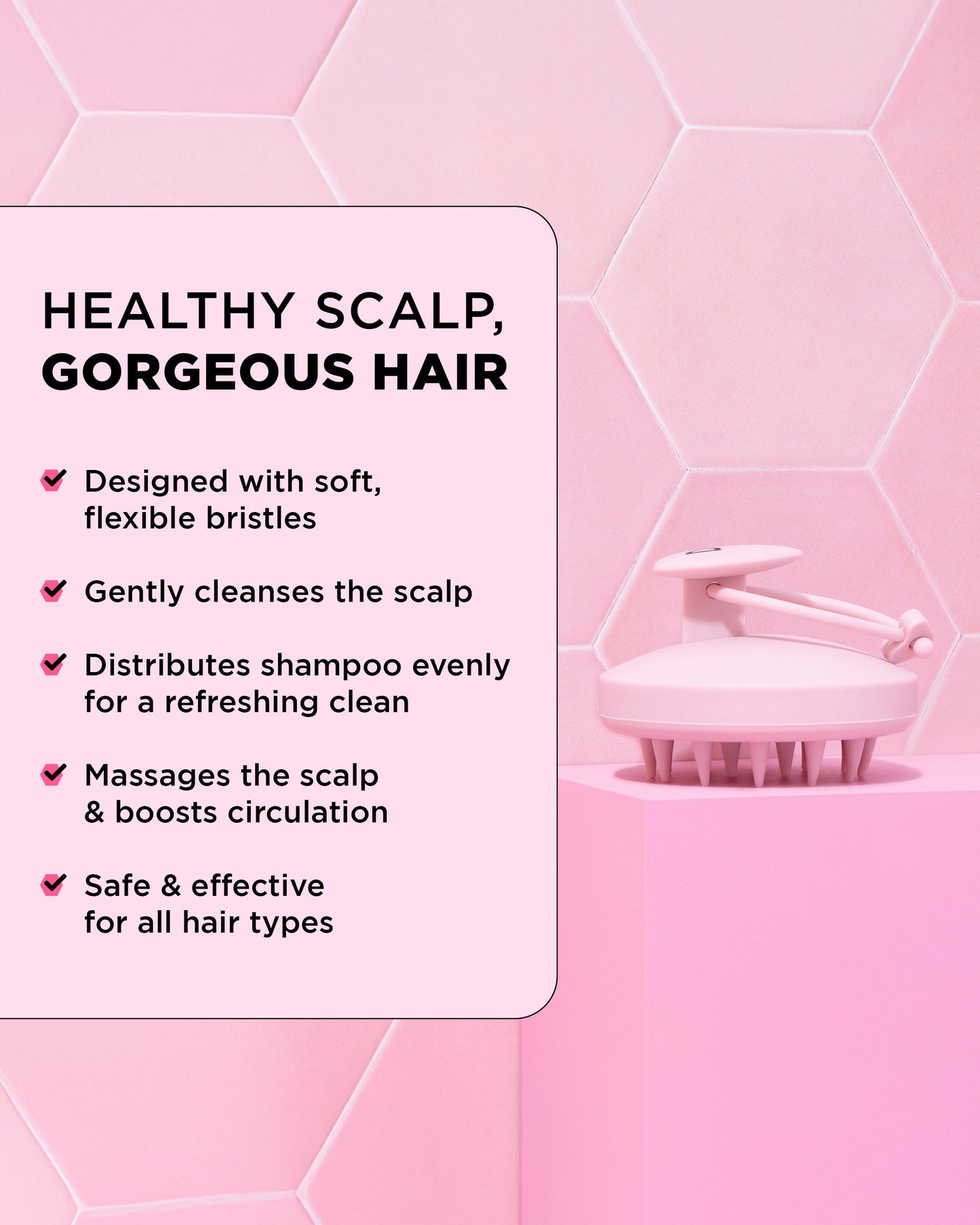 Design.Me Gentle Scalp Brush – Soft Flexible Bristles for Cleansing & Massage