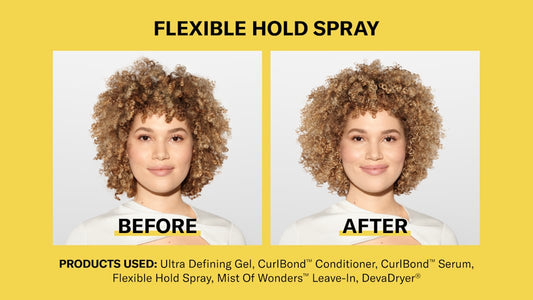 DevaCurl Flexible Hold Hairspray before and after result