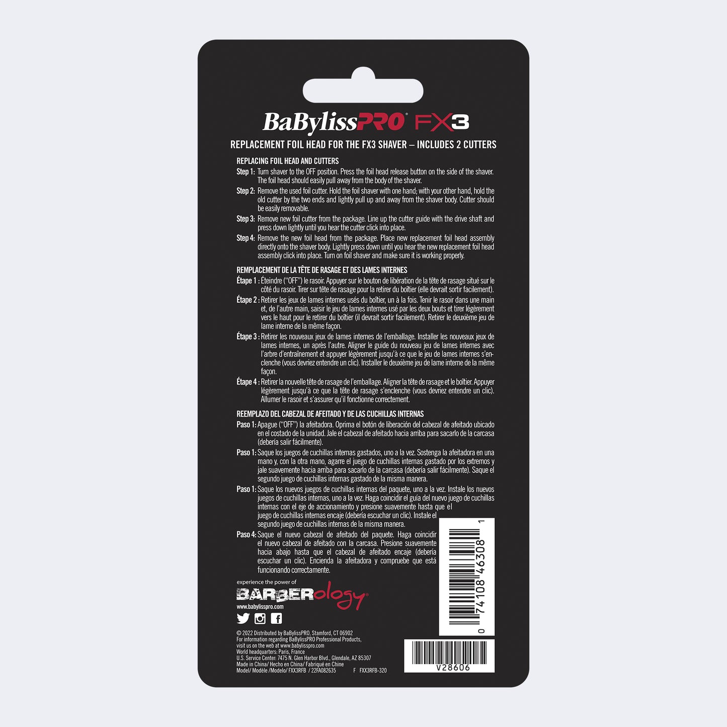 BaBylissPRO FX3 Shaver Replacement Foils & Cutters – Red or Black