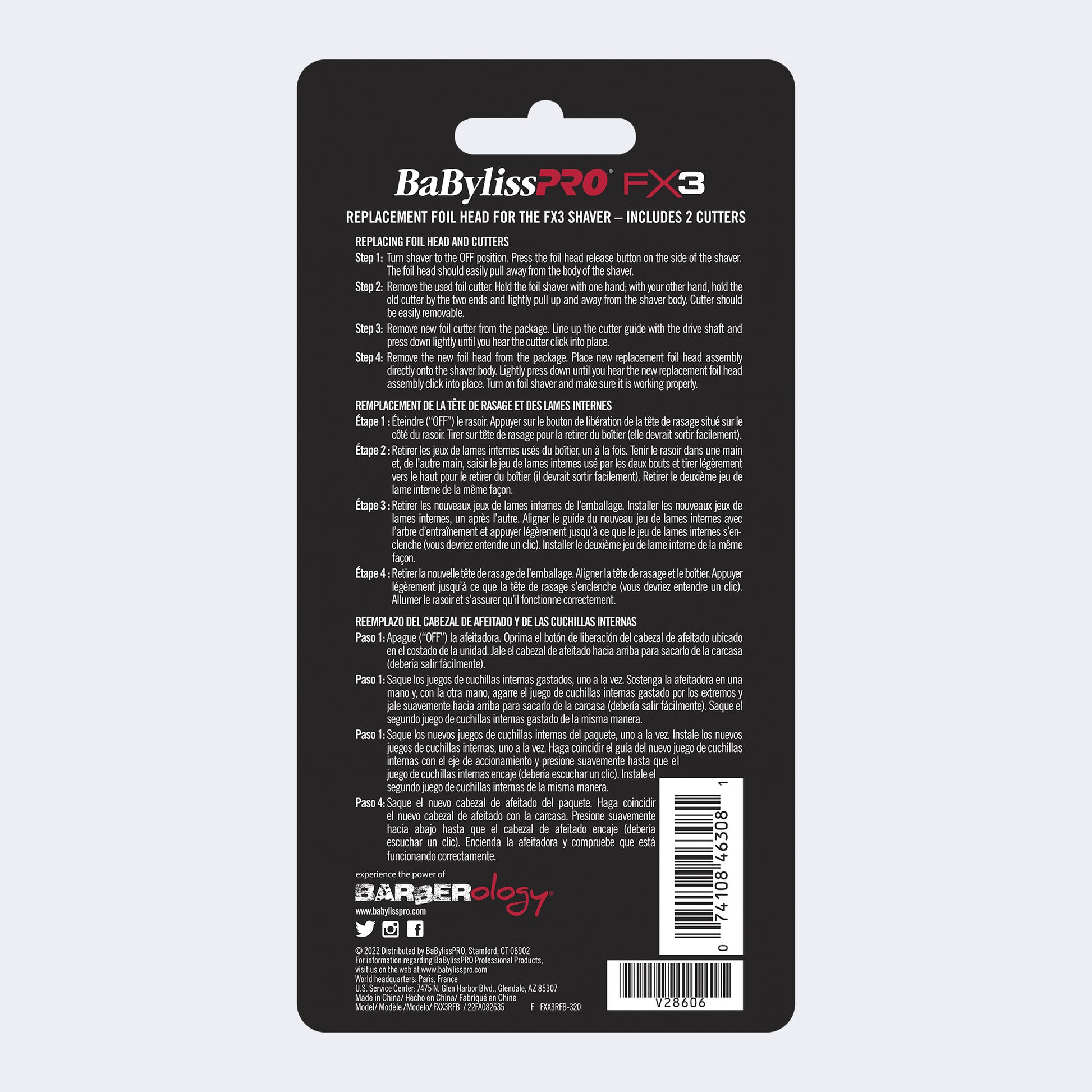 BaBylissPRO FX3 Shaver Replacement Foils & Cutters – Red or Black