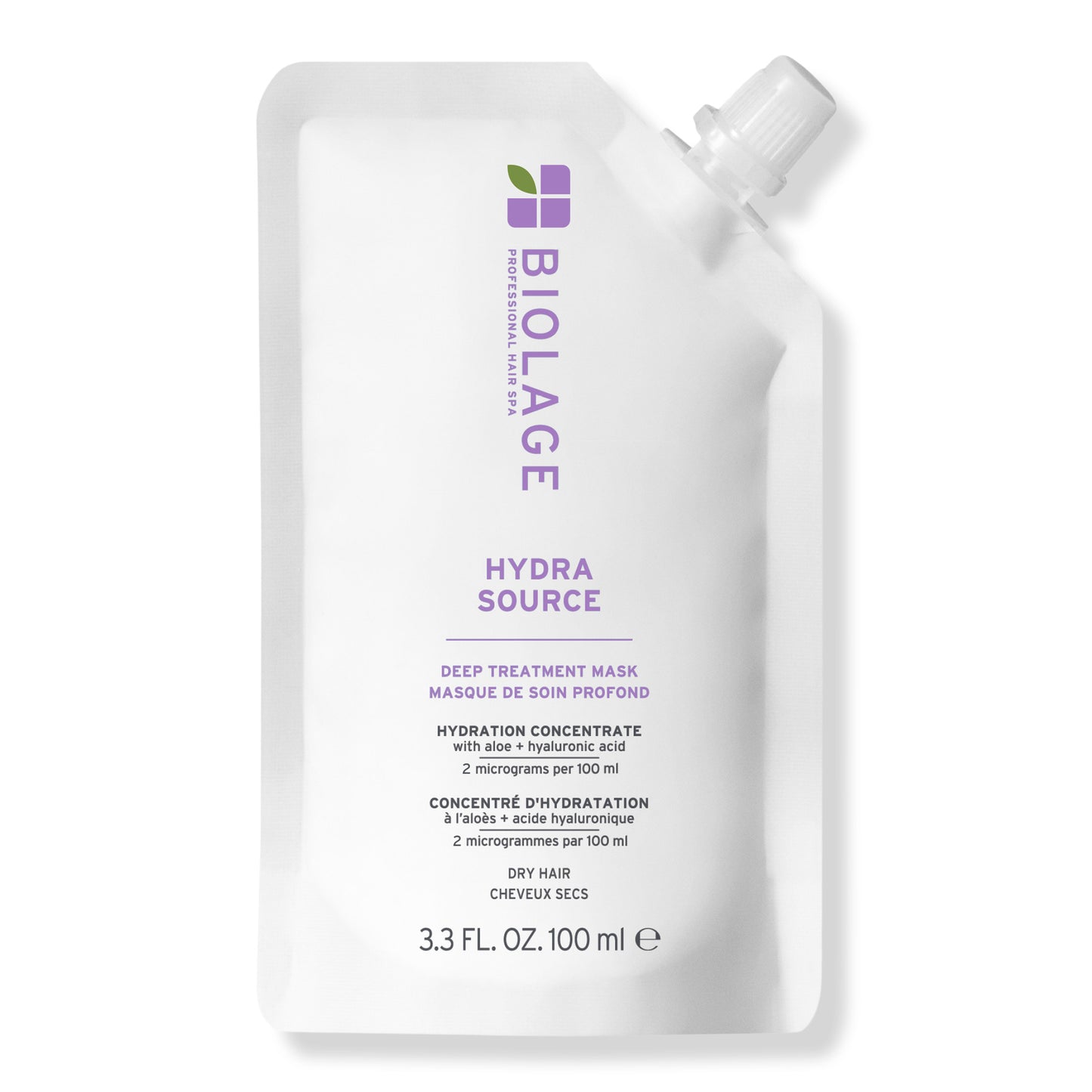 Biolage Hydra Source Deep Treatment Mask 3.3 fl oz / 100 ml refill pouch, front view
