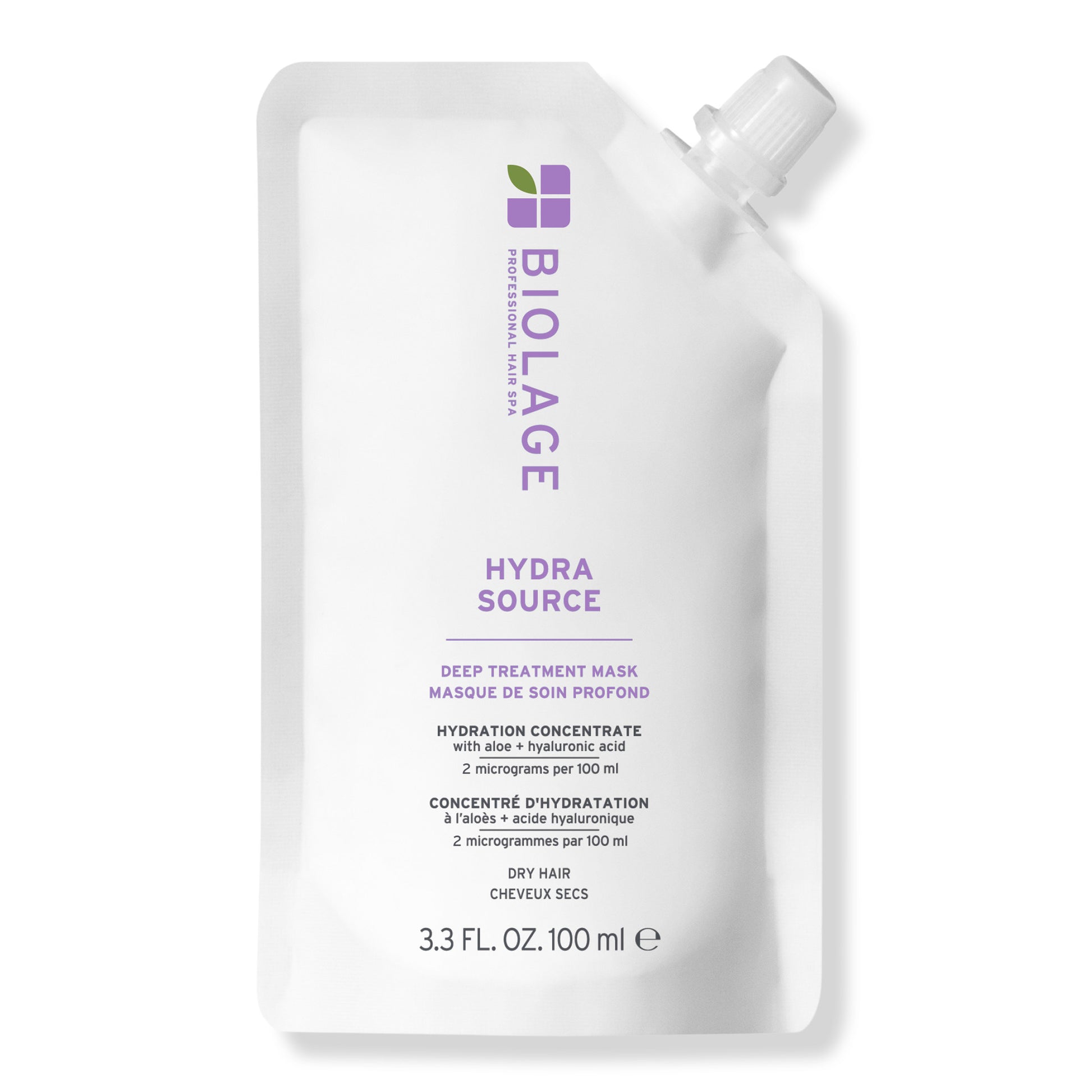 Biolage Hydra Source Deep Treatment Mask 3.3 fl oz / 100 ml refill pouch, front view