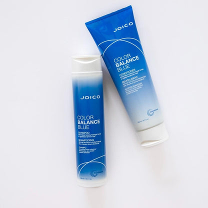 Joico Color Balance Blue Shampoo & Conditioner Duo – Neutralizes Orange Tones for Cool, Bright Brunette & Balayage Hair