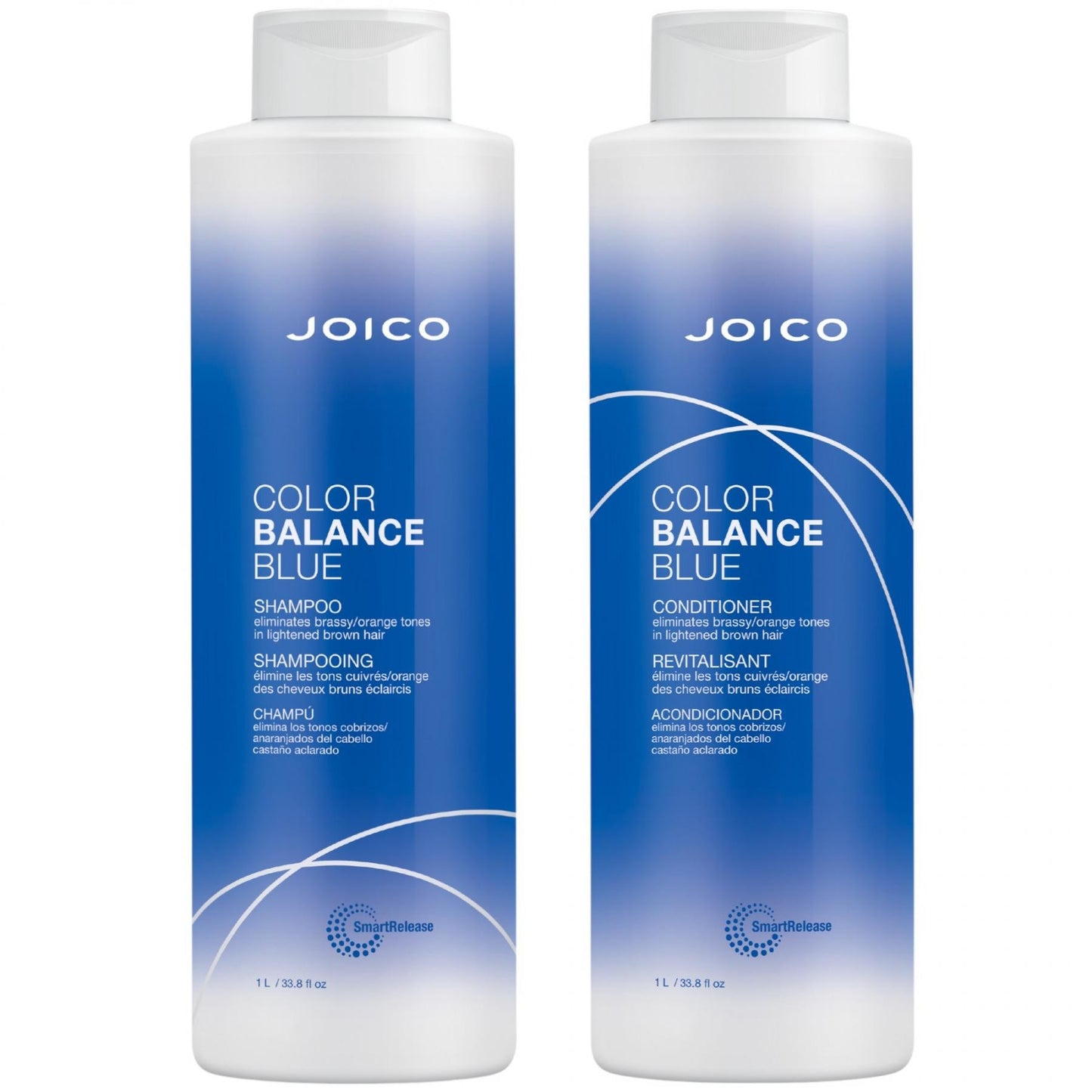 Joico Color Balance Blue Shampoo & Conditioner Duo – Neutralizes Orange Tones for Cool, Bright Brunette & Balayage Hair