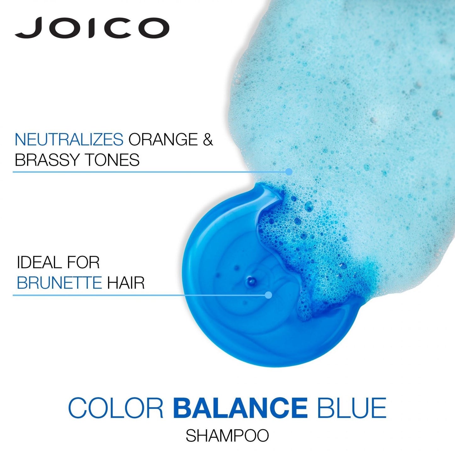 Joico Color Balance Blue Shampoo & Conditioner Duo – Neutralizes Orange Tones for Cool, Bright Brunette & Balayage Hair