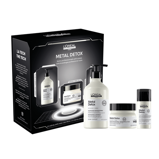 L'Oréal Professionnel Série Expert Metal Detox Holiday Gift Set – Shampoo-Cream 500ml, Mask 250ml & Cream 100ml
