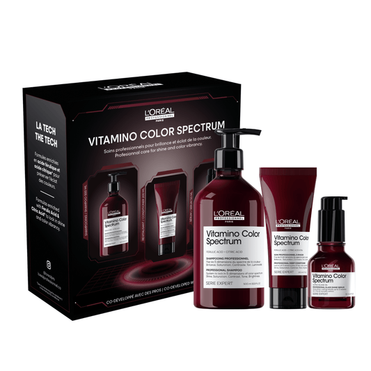 L'Oréal Professionnel Série Expert Vitamino Color Spectrum Holiday Gift Set – Shampoo, Conditioner & Serum