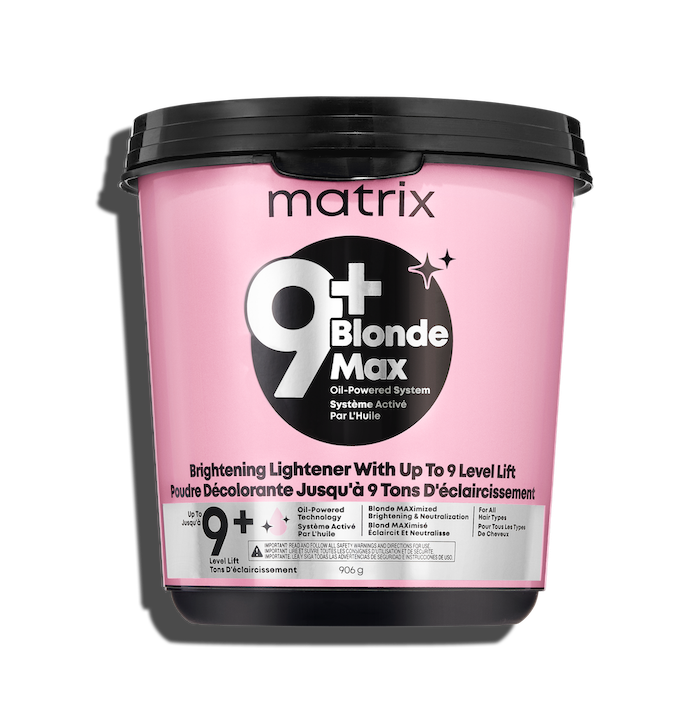 Matrix BlondeMax 9+ Powder Lightener 900 g — white professional tub, front label