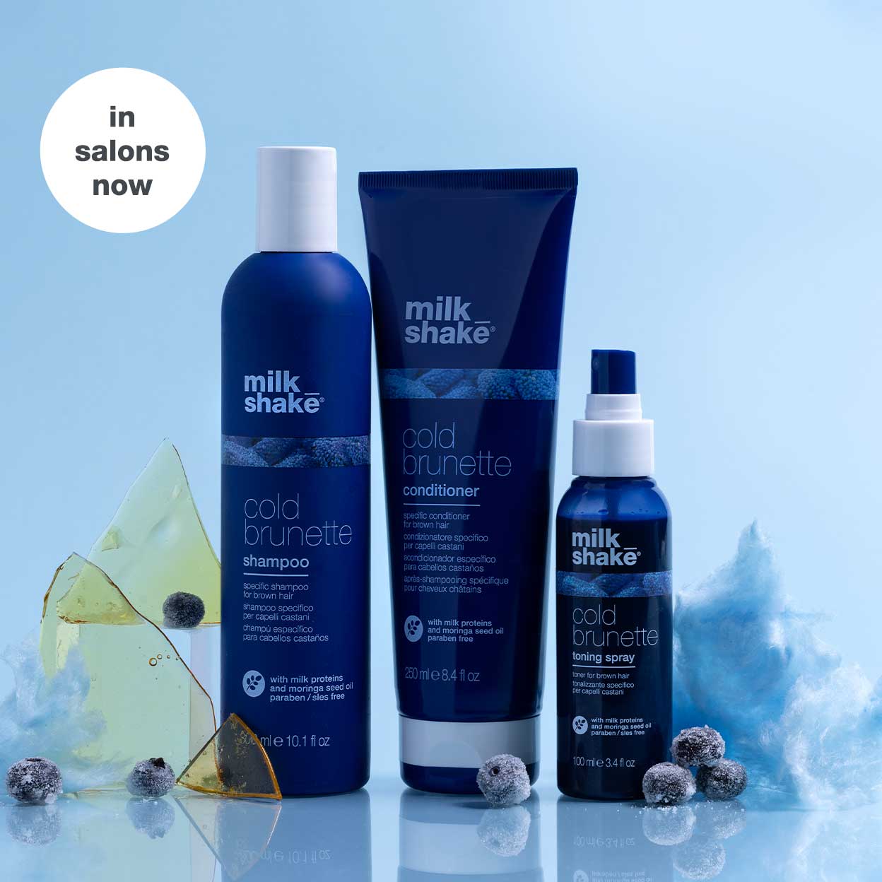 milk_shake Cold Brunette Toning Spray – Anti-Orange Leave-In for Brown Hair