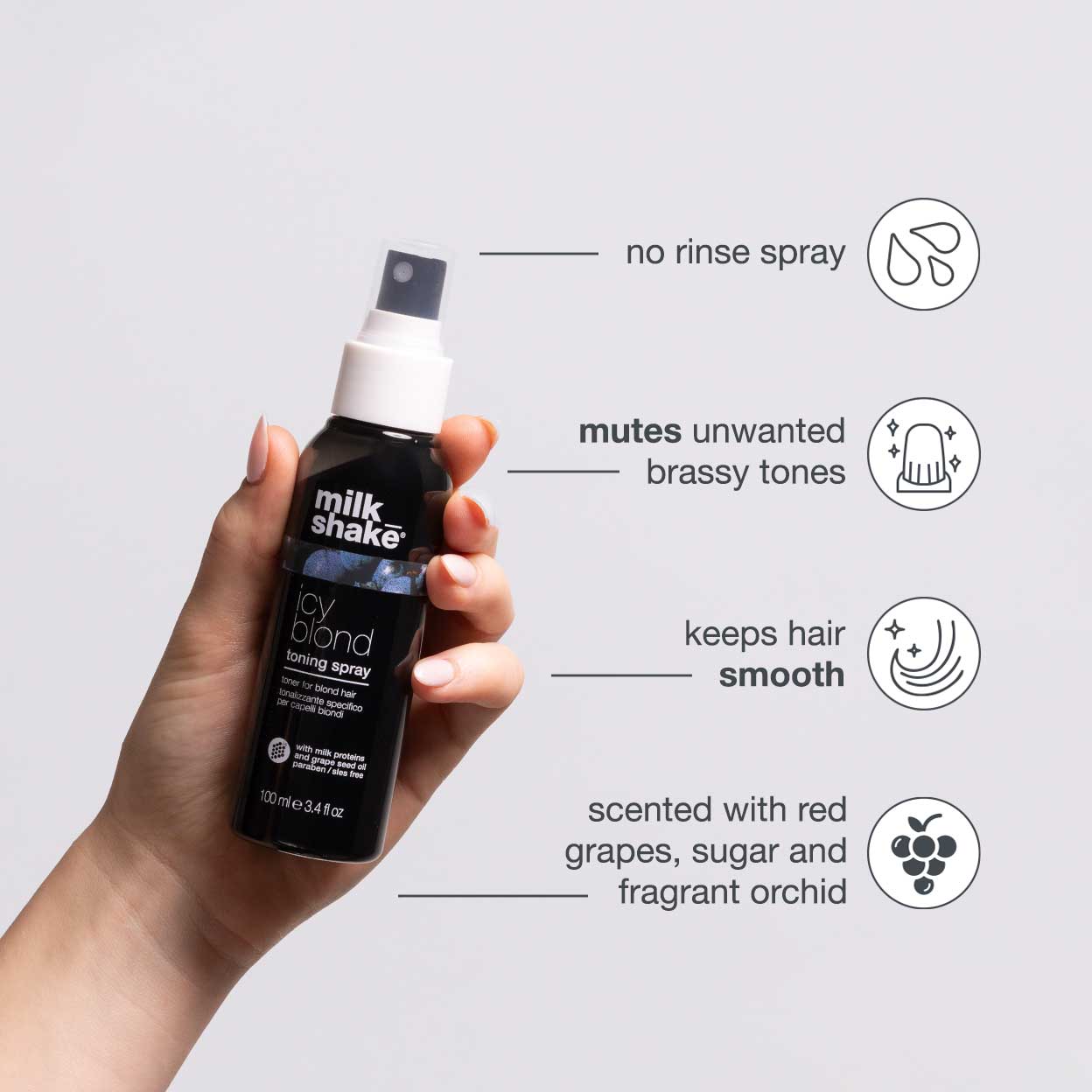 milk_shake Icy Blond Toning Spray – Ash Leave-In Toner for Blonde Hair