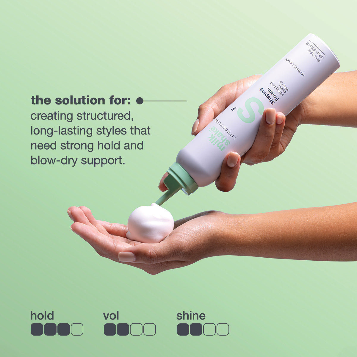 Volumizing foam strong hold