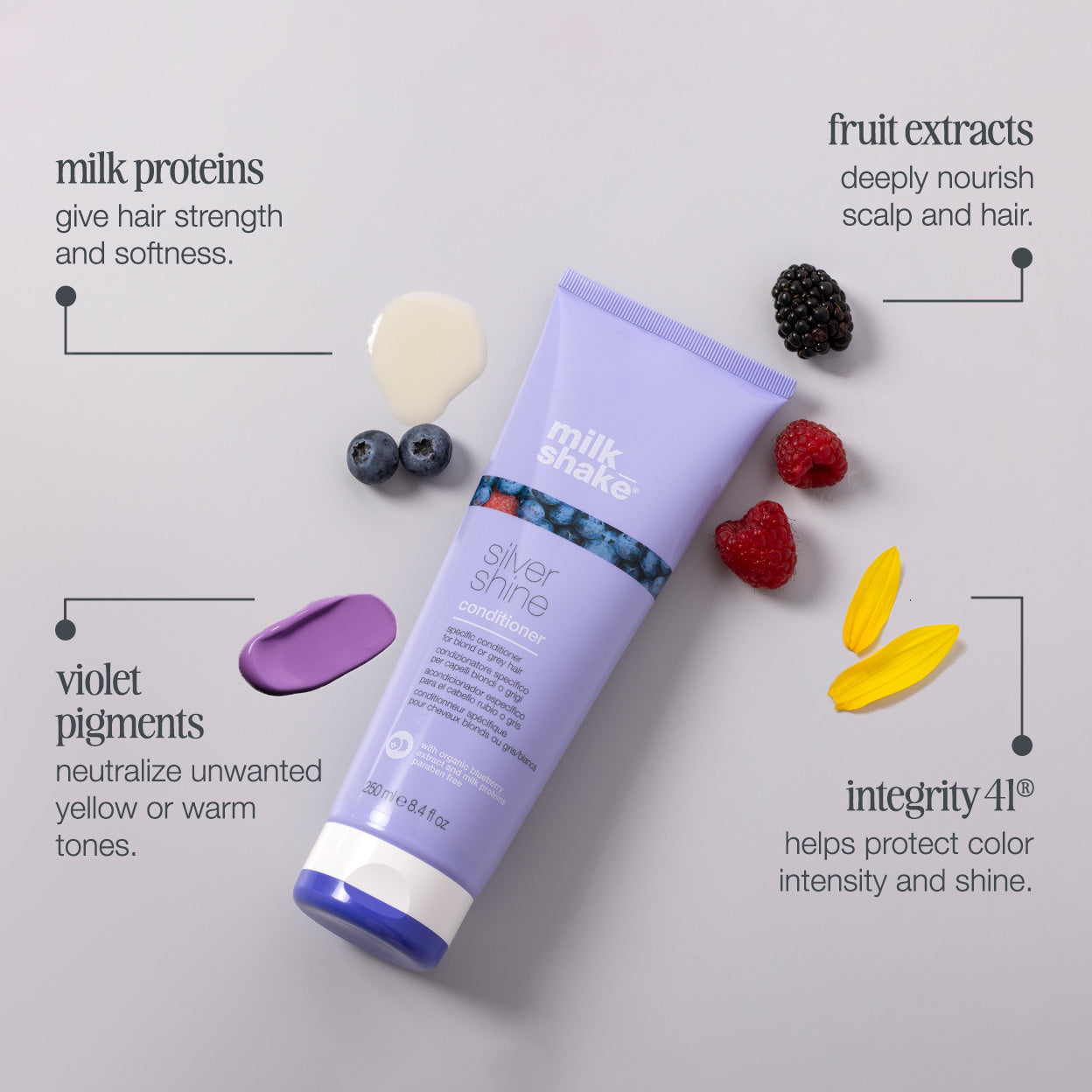 milk_shake Silver Shine Conditioner – Anti-Yellow Care for Blonde & Grey Hair