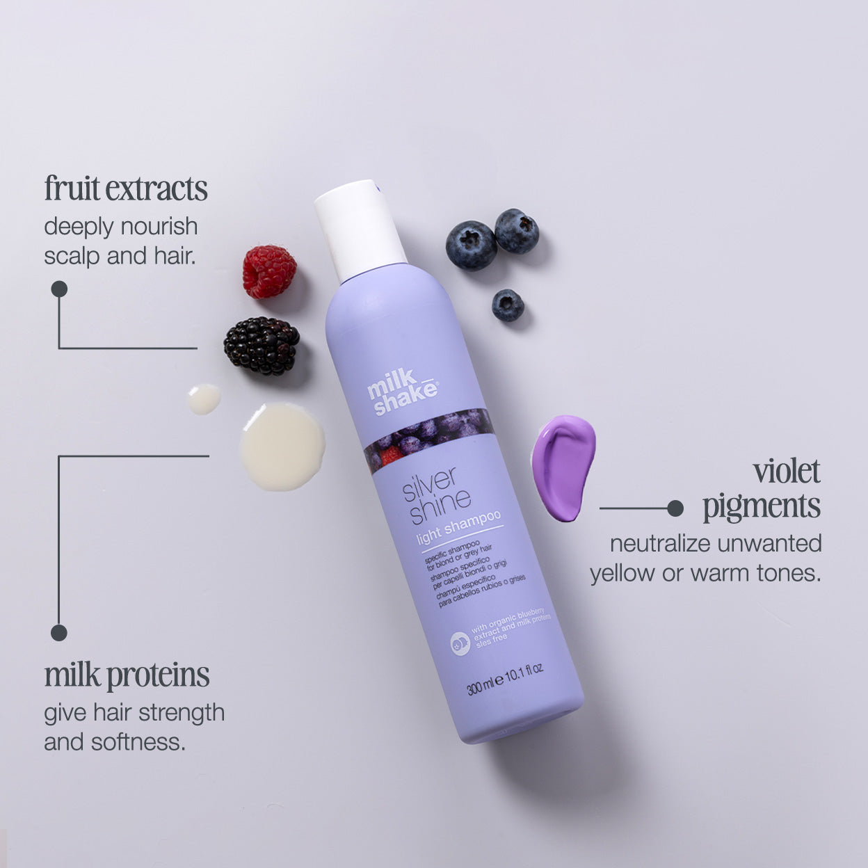 milk_shake Silver Shine Light Shampoo – Gentle Anti-Yellow for Blonde & Grey Hair
