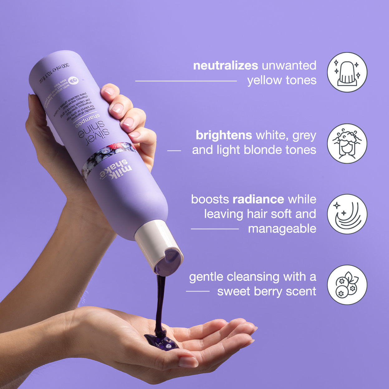 milk_shake Silver Shine Shampoo – Anti-Yellow Brightening for Blonde & Grey Hair