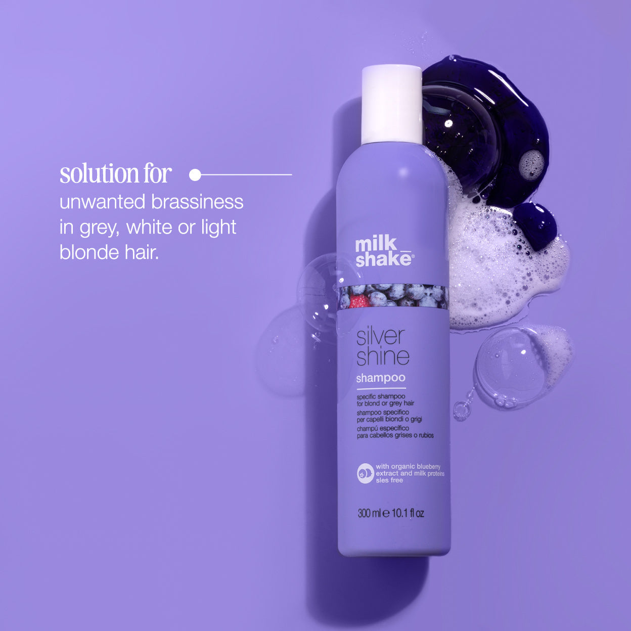milk_shake Silver Shine Shampoo – Anti-Yellow Brightening for Blonde & Grey Hair